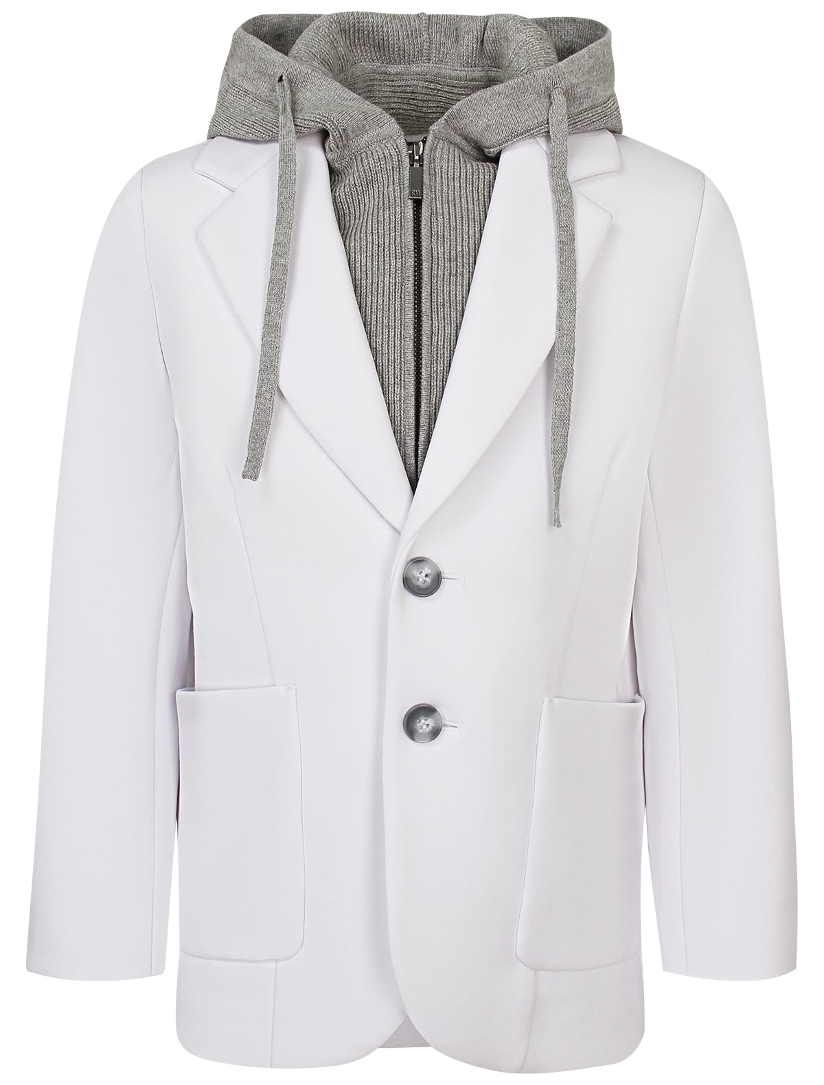 Белый пиджак с капюшоном