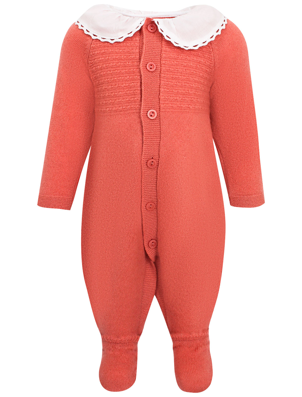 Коралловый комбинезон с воротничком