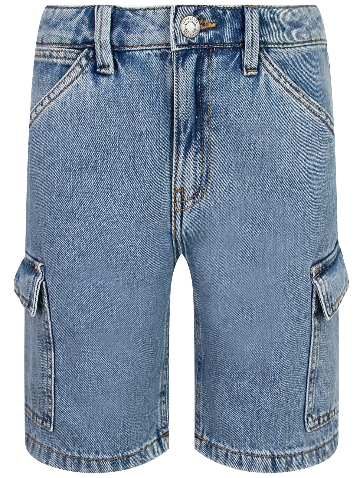 Джинсовые шорты с накладными карманами