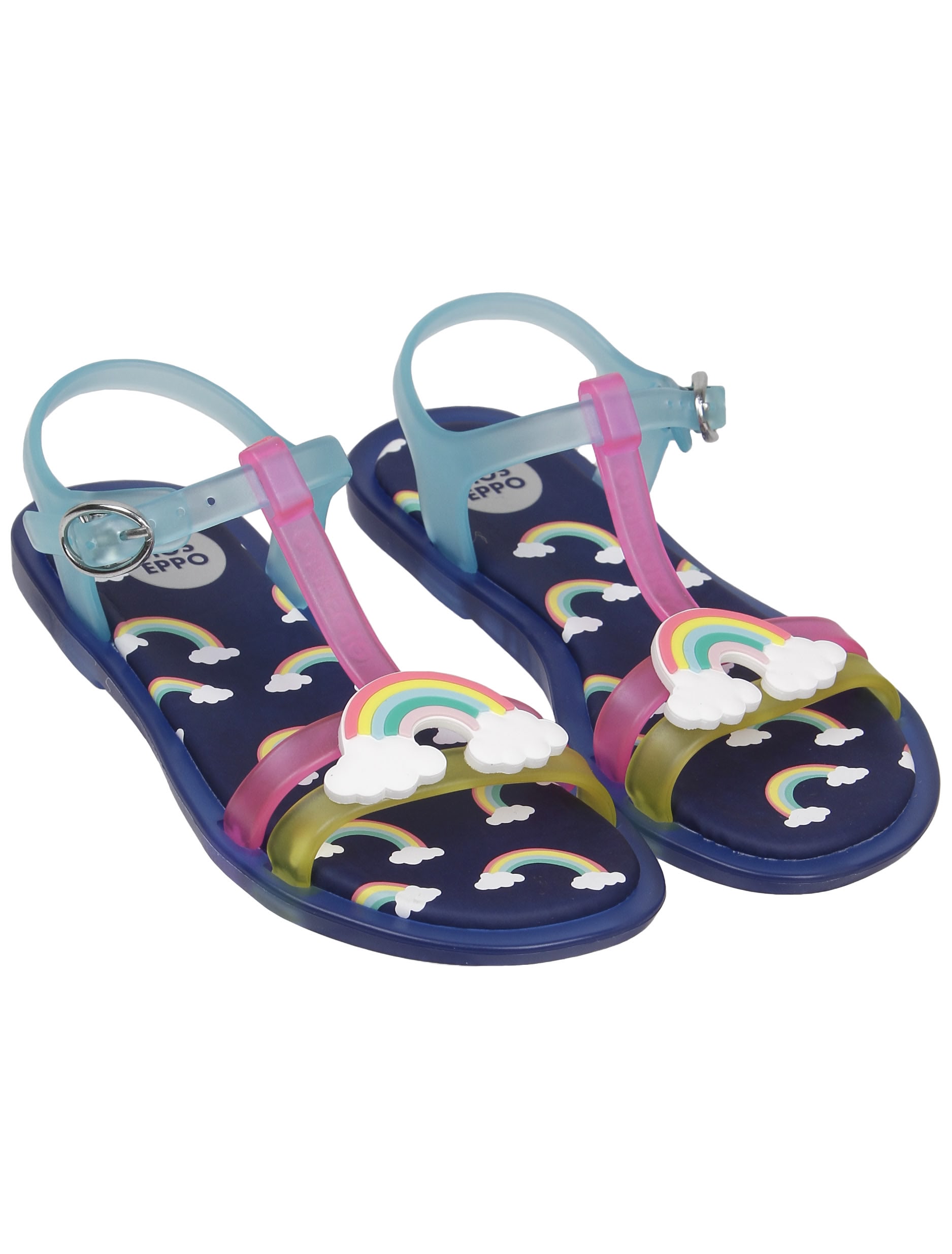 Пляжные босоножки с радугами