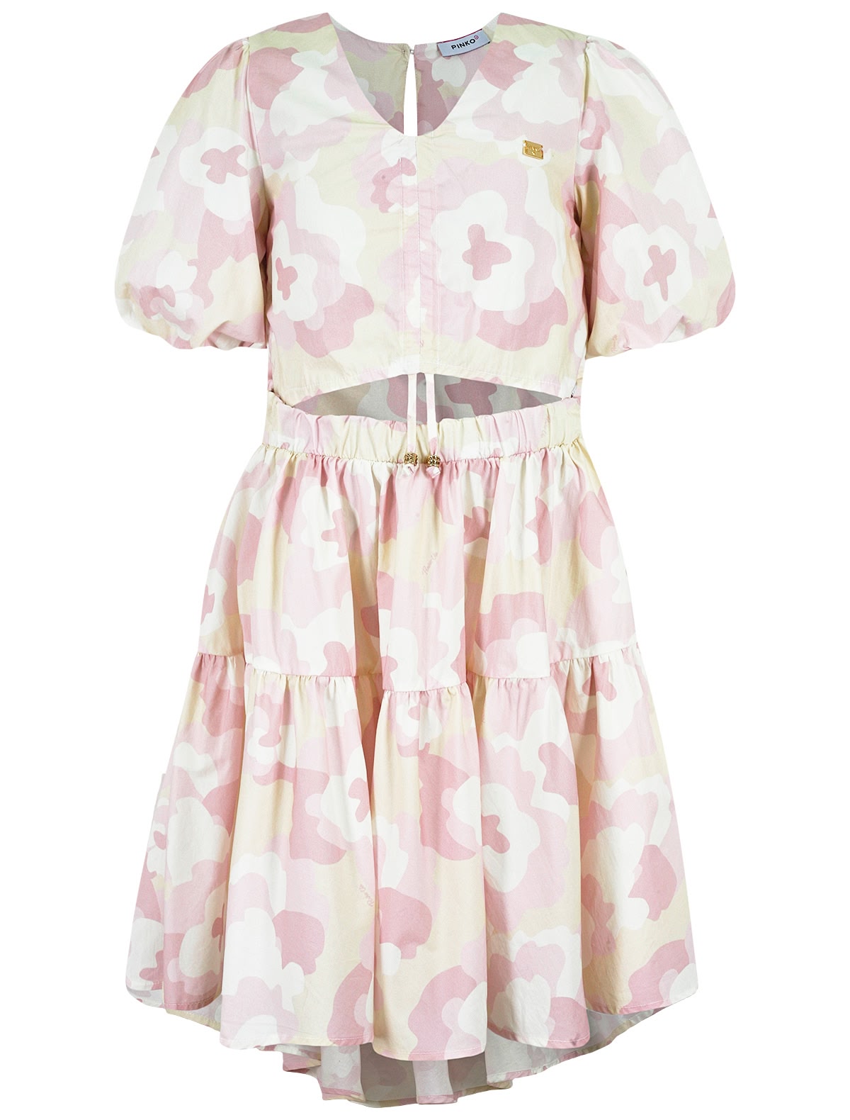 Розовое платье с разрезом