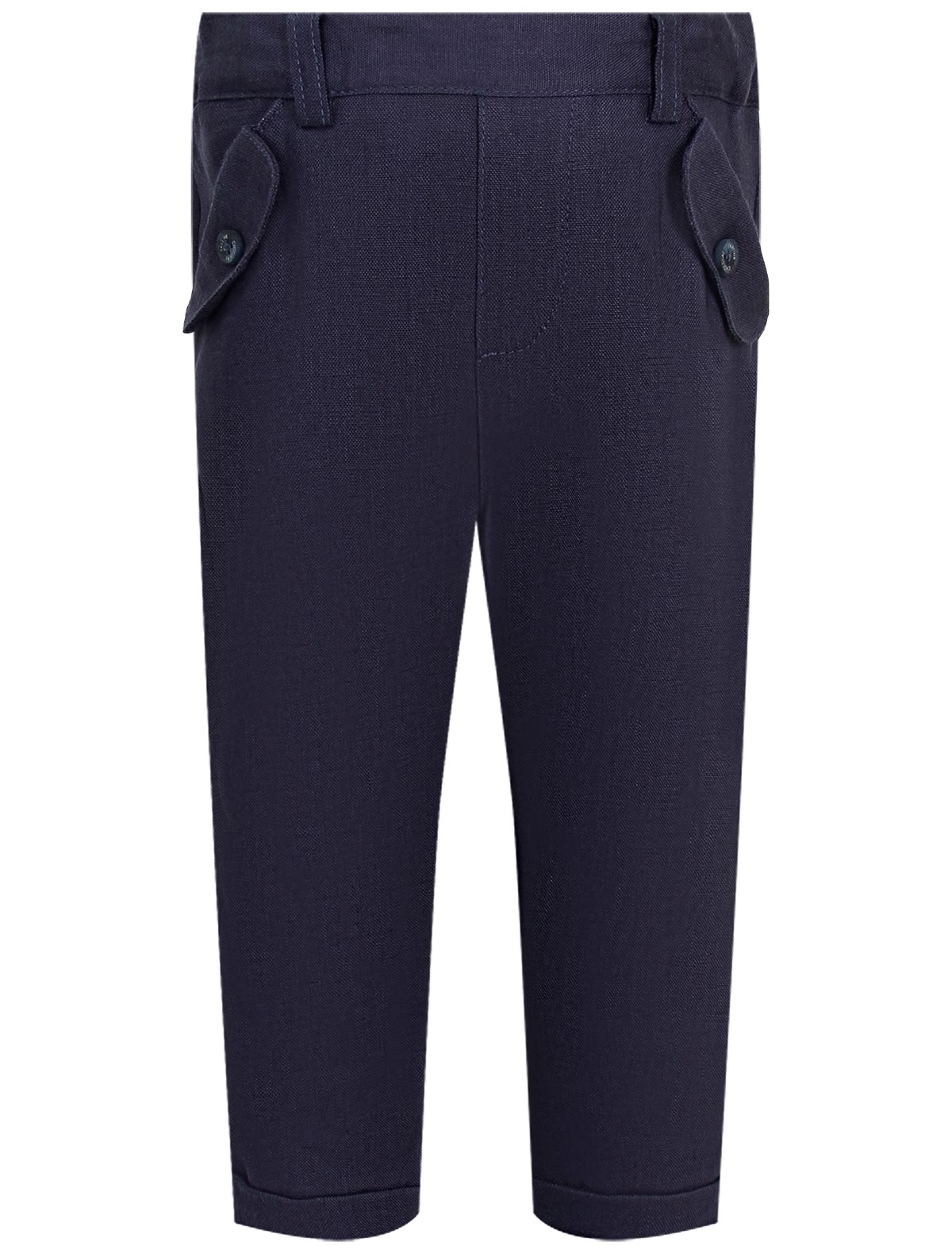 Синие брюки из льна