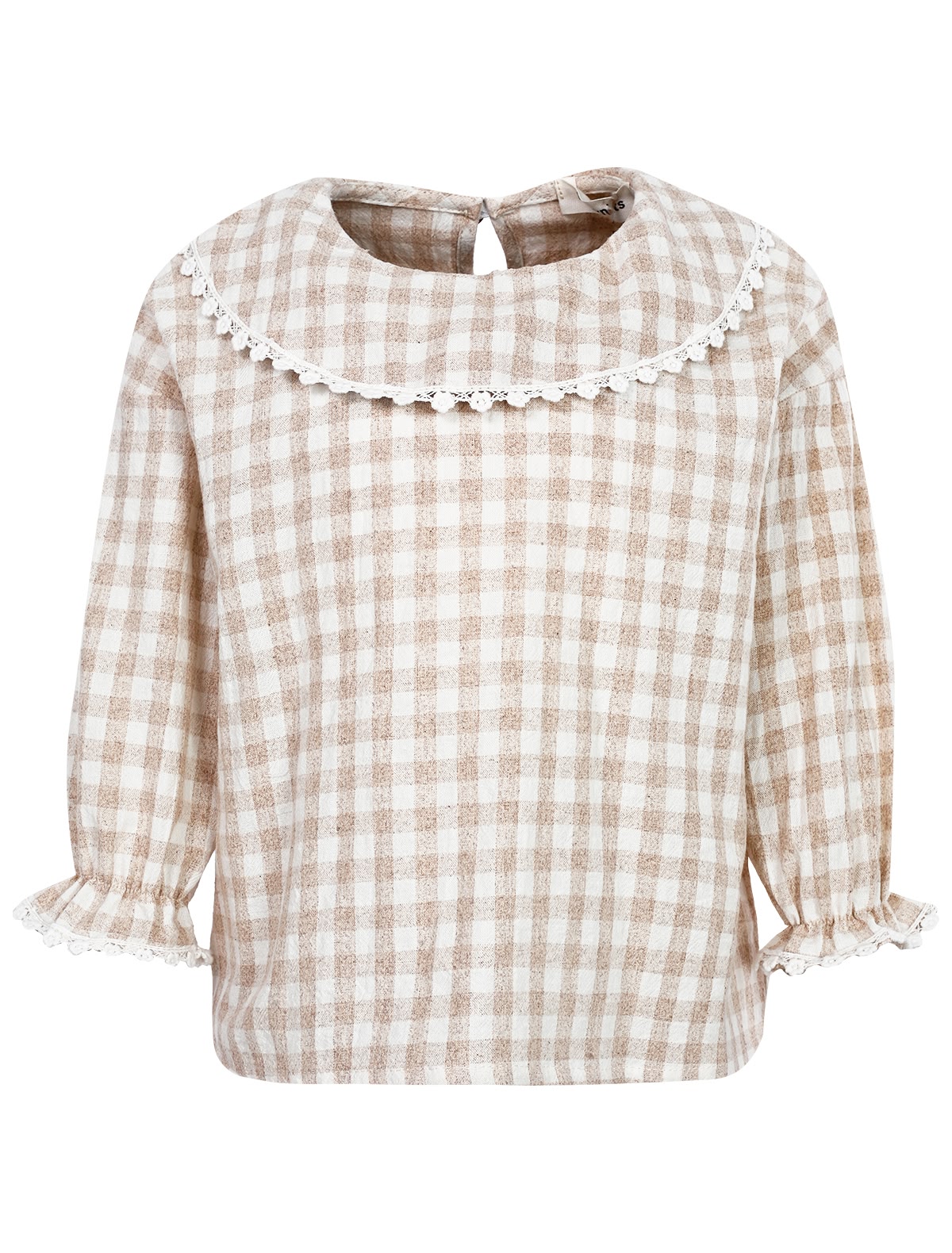 Бежевая блуза в клетку