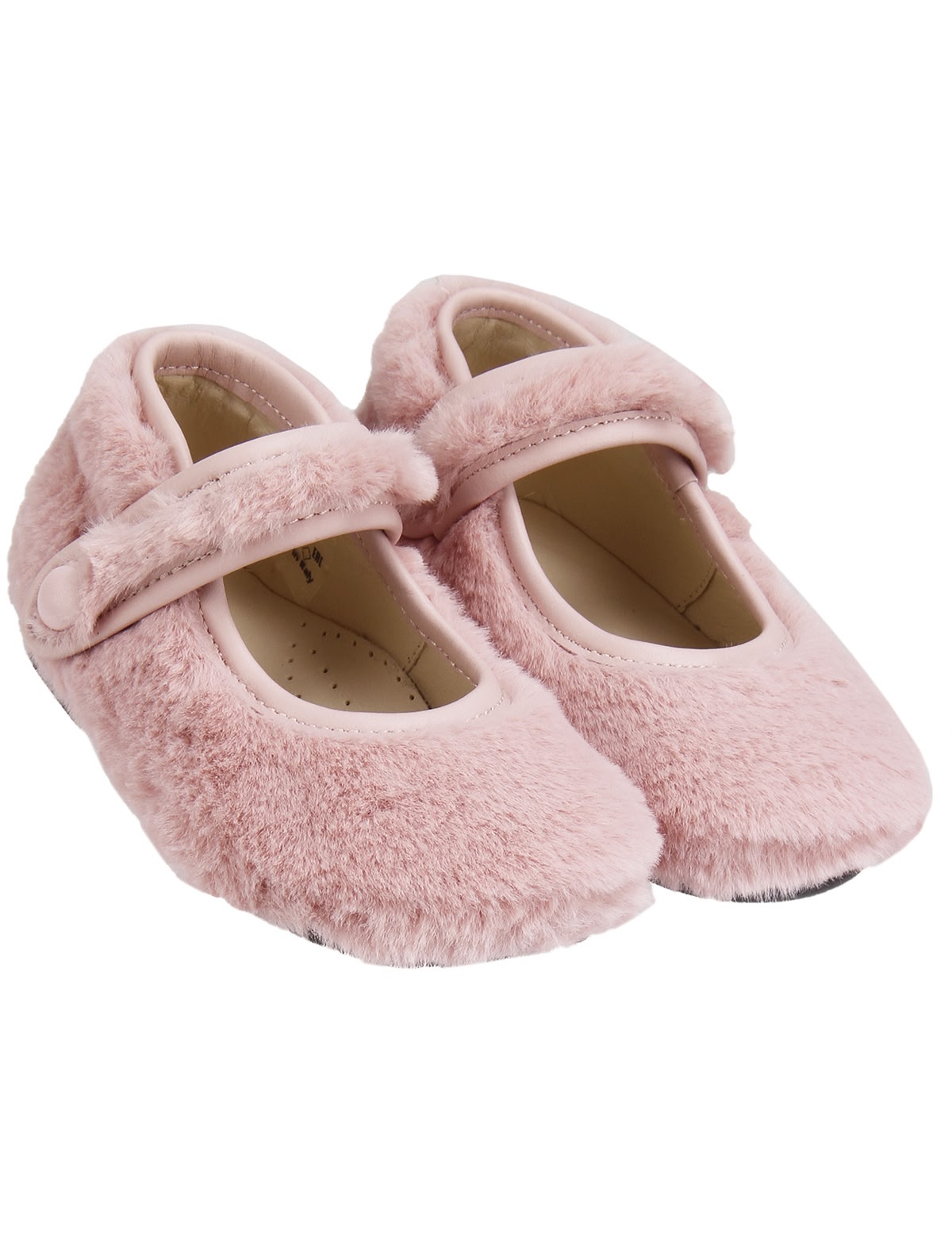 Розовые пушистые балетки