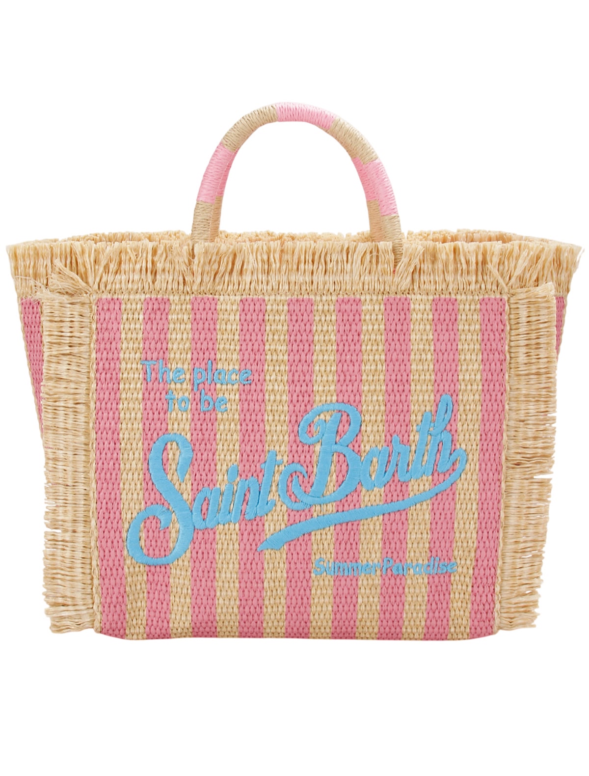 Пляжная сумка в розовую полоску
