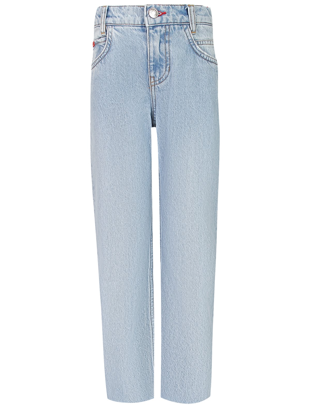 Прямые голубые джинсы