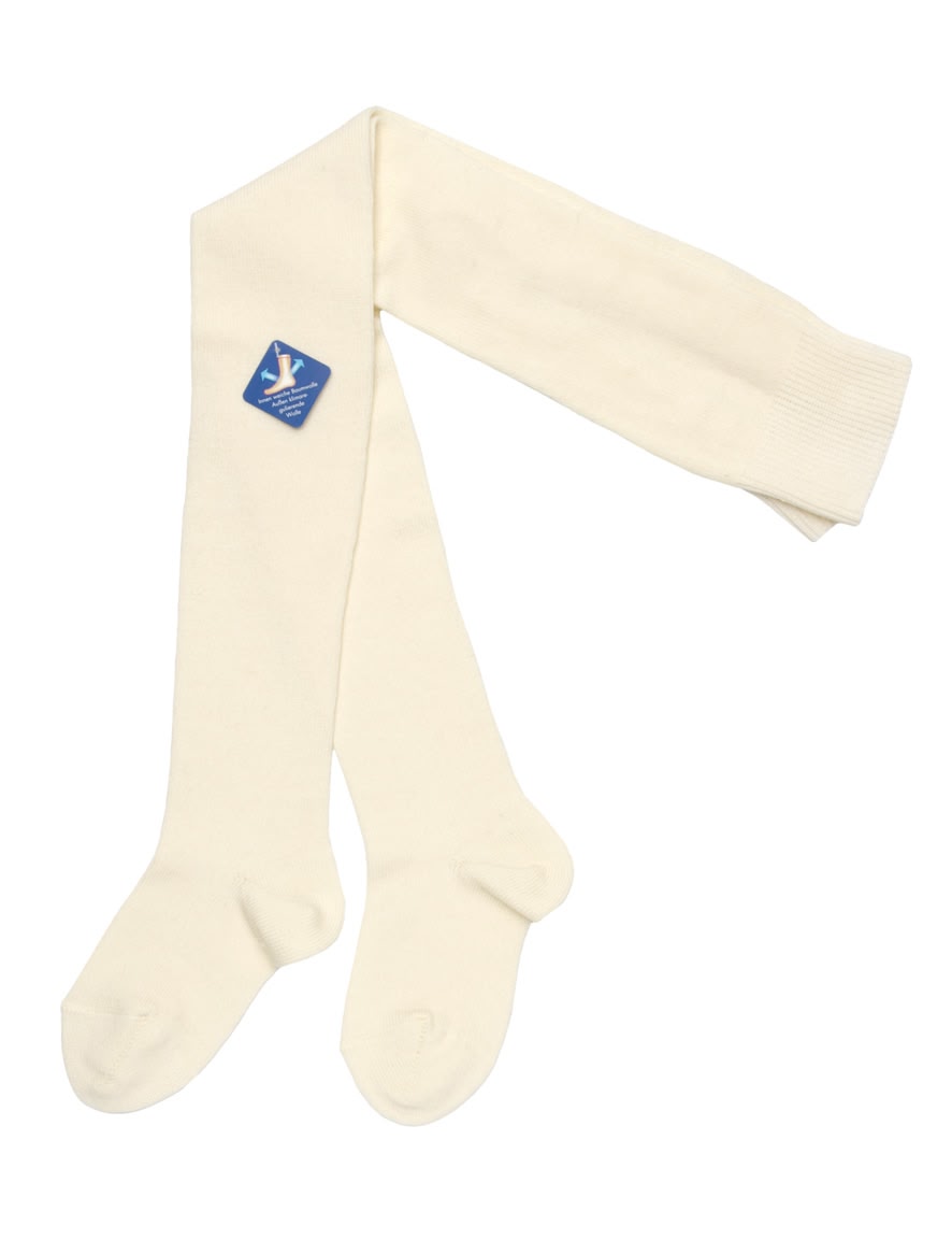 Кремовые шерстяные колготки