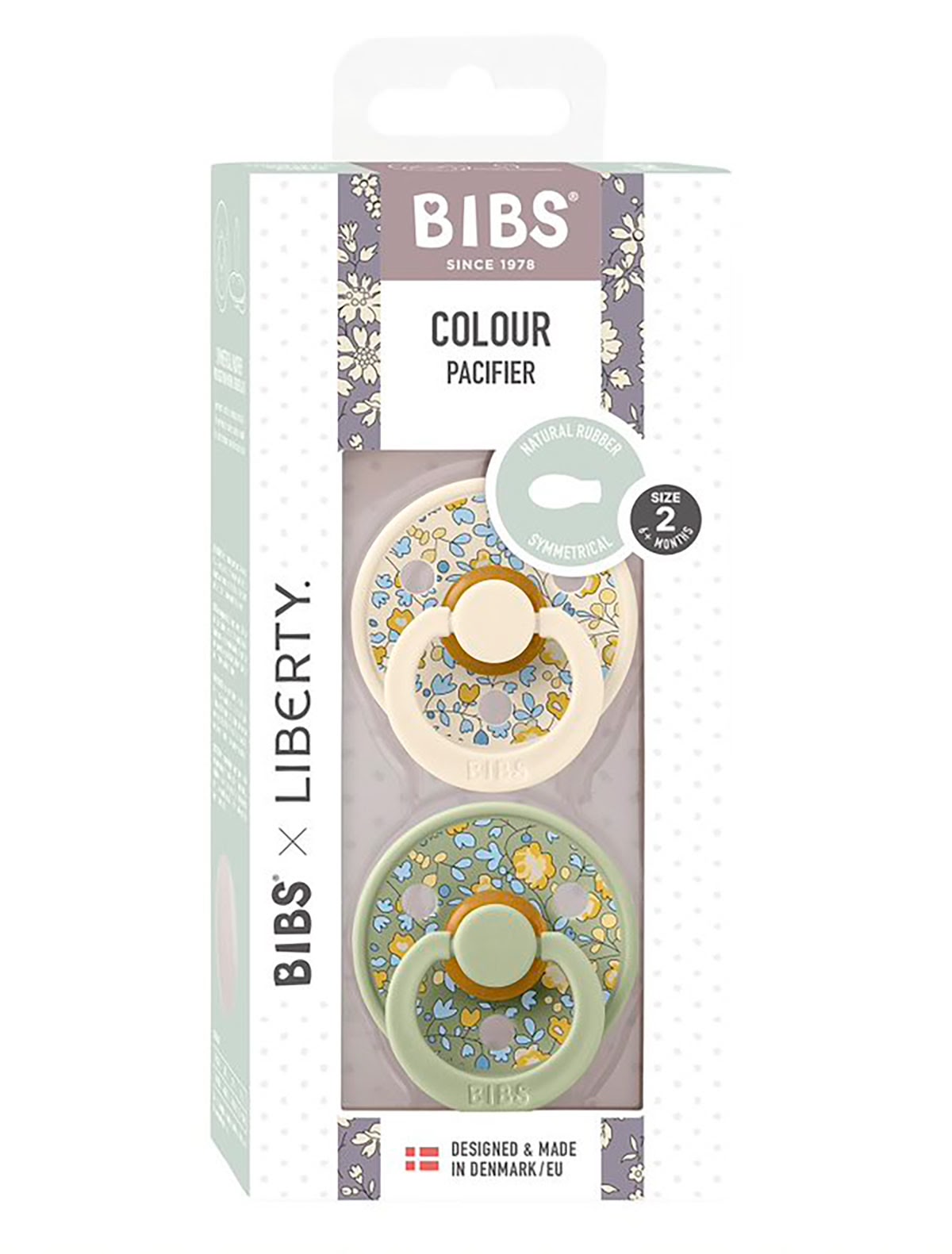 Набор пустышек Liberty Colour зелёная/кремовая, 2 шт