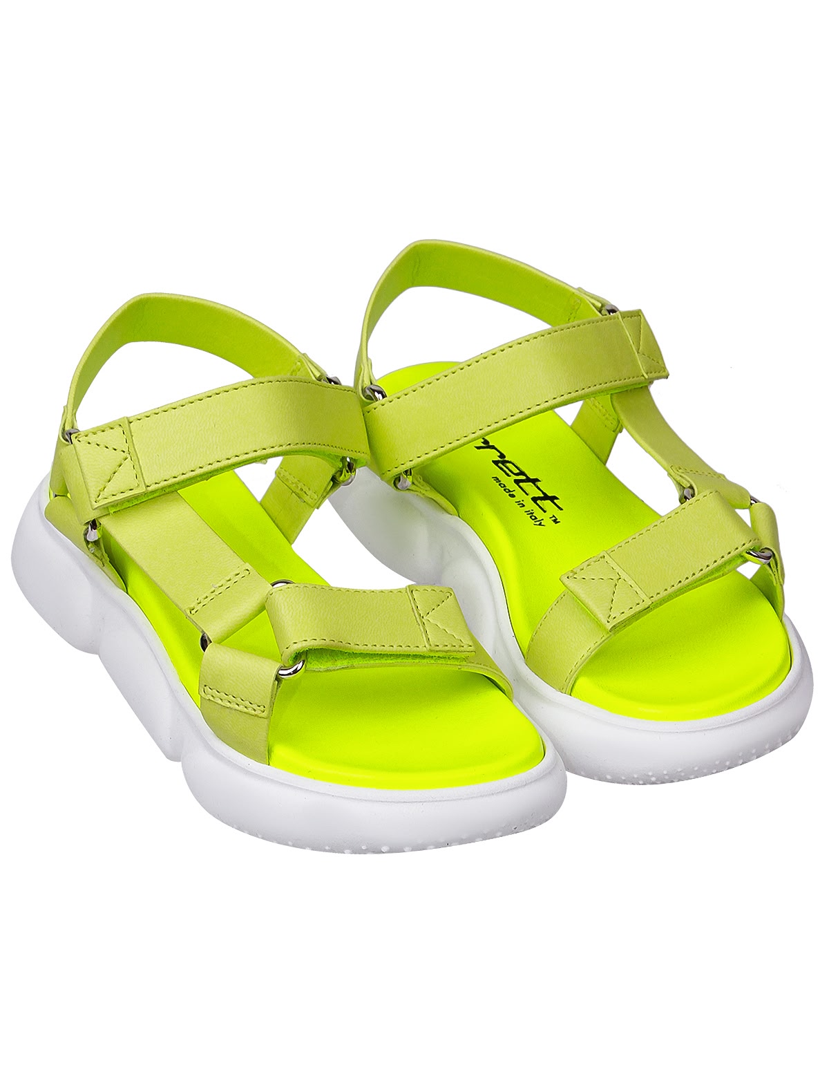 Салатовые босоножки на липучках