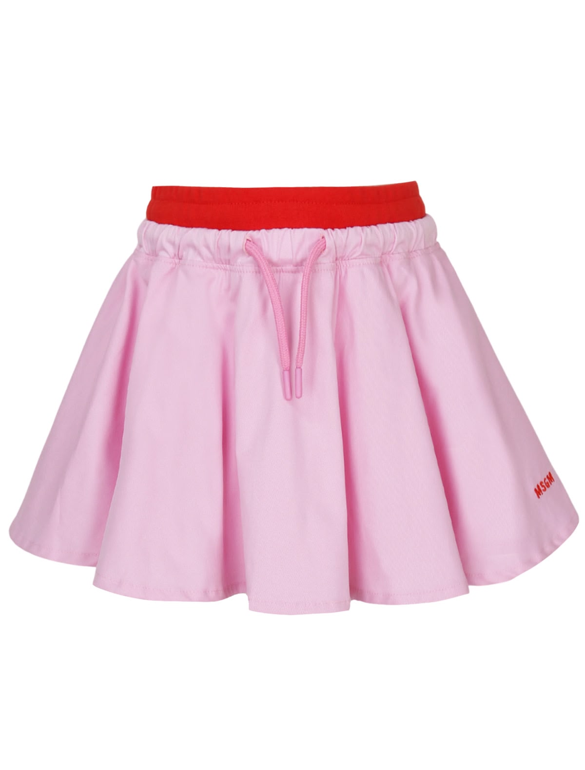 Розовая хлопковая юбка с шортами
