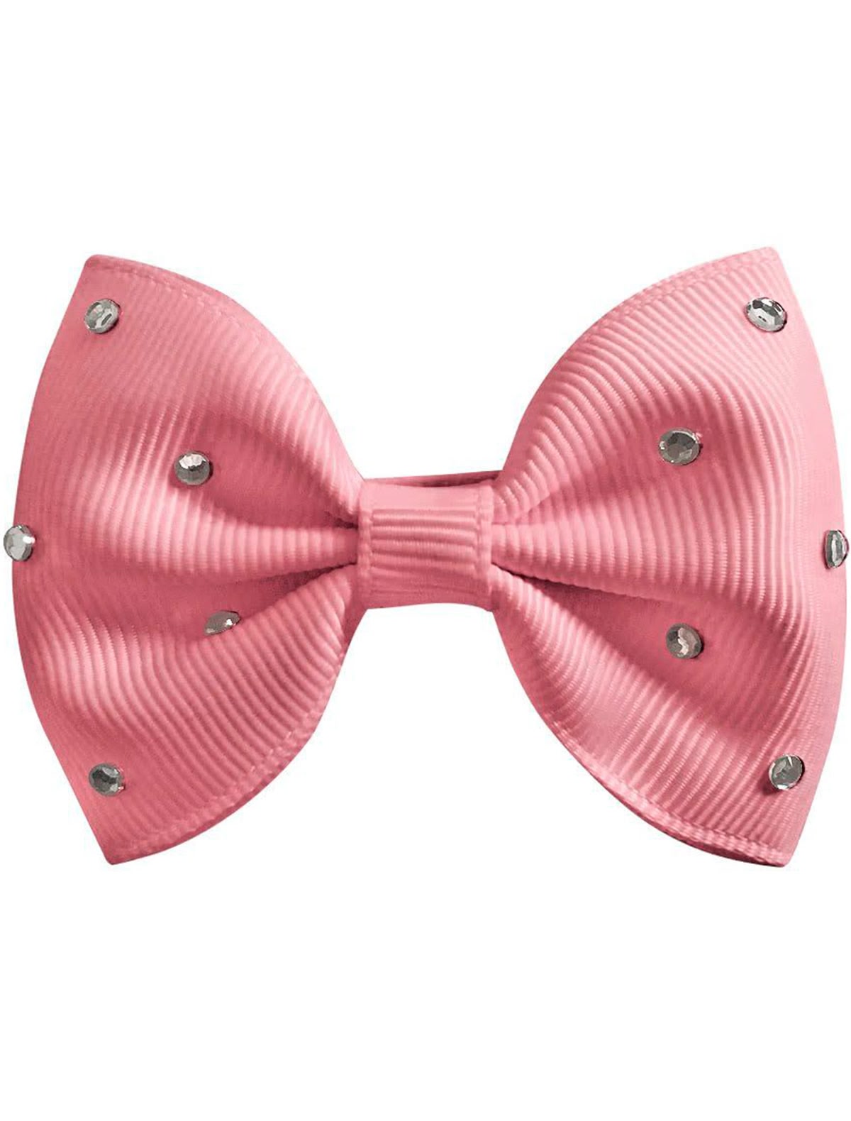 Розовая заколка украшенная стразами 8 см