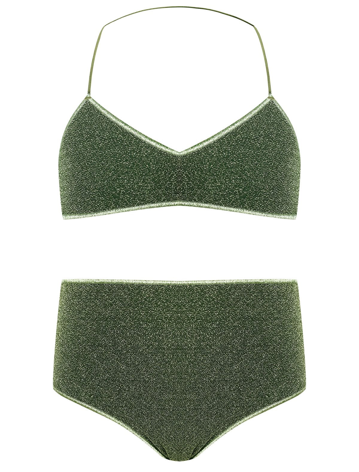 Зеленый раздельный купальник