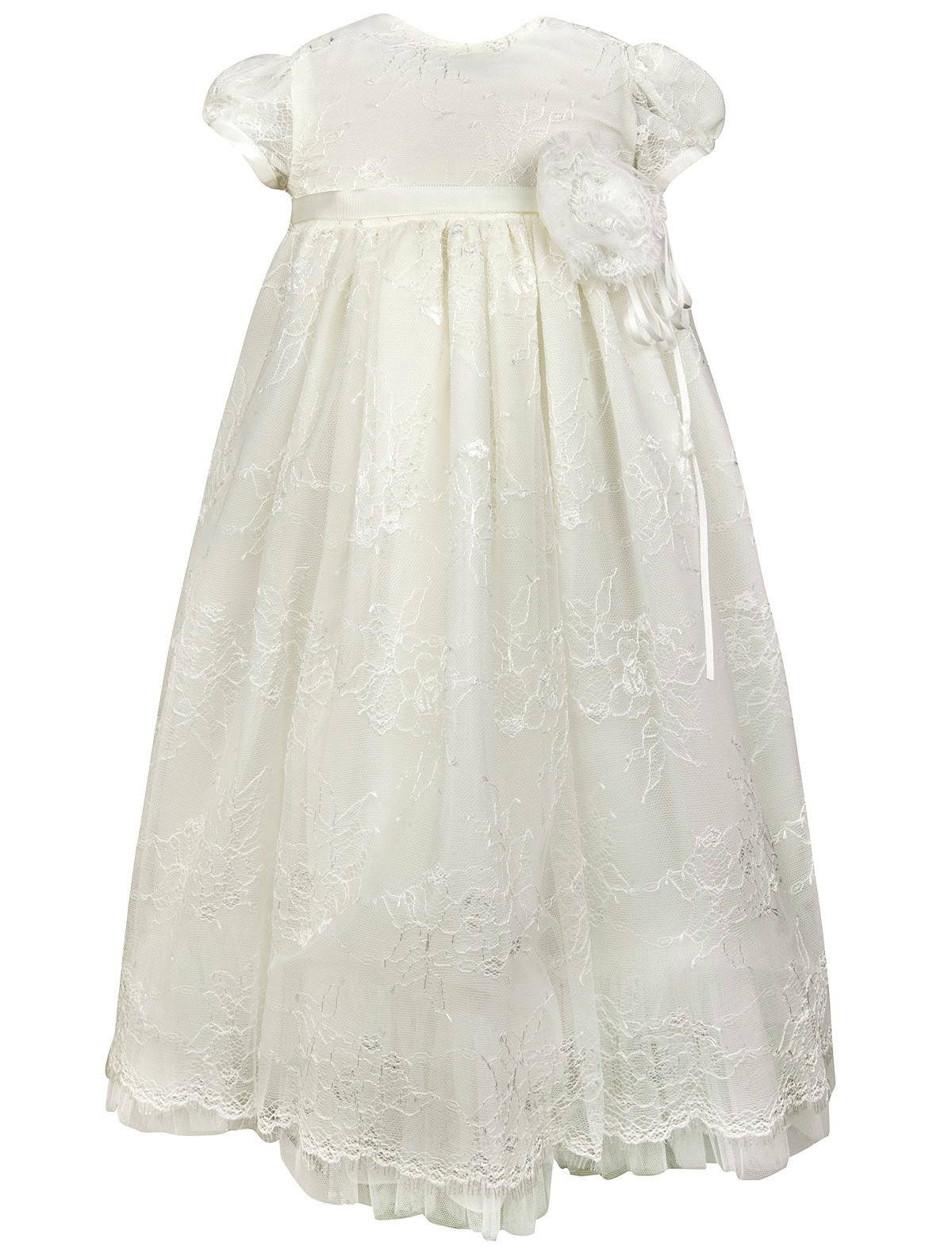 Бежевое кружевное платье