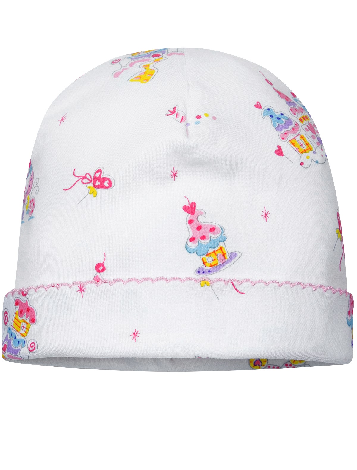 Хлопковая шапочка с принтом "замок"