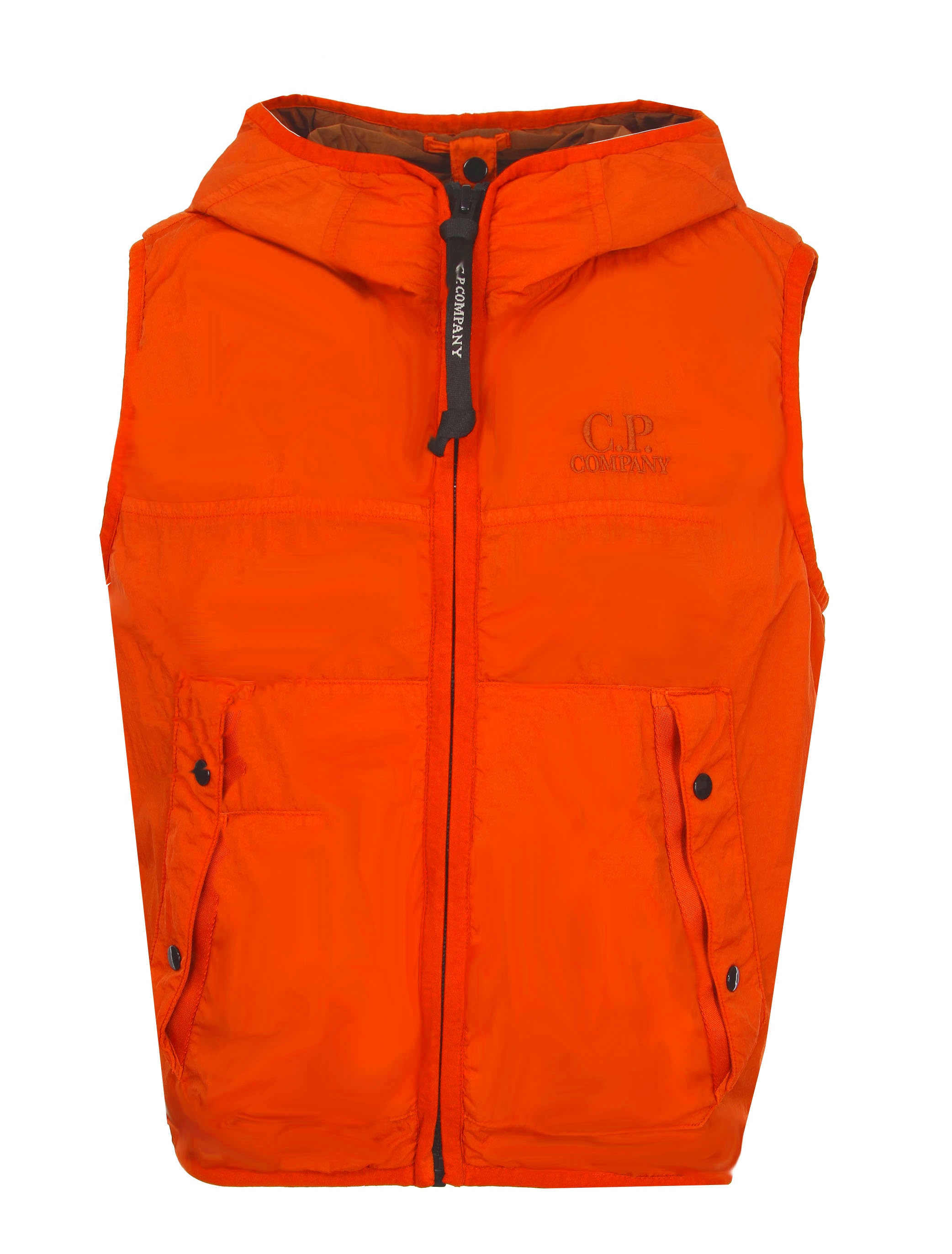 Утепленный жилет с линзами на капюшоне