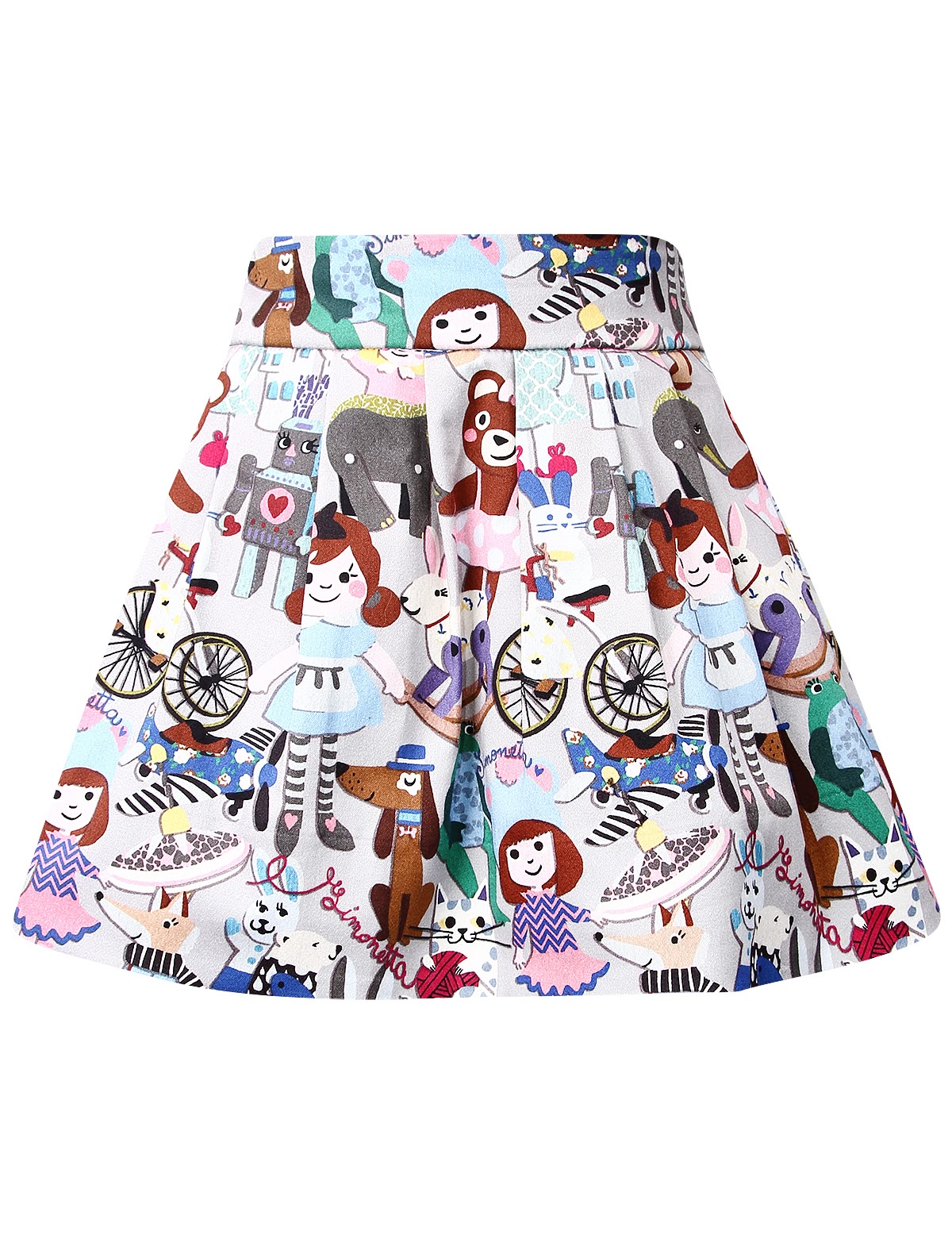 Юбка-колокольчик с ярким принтом