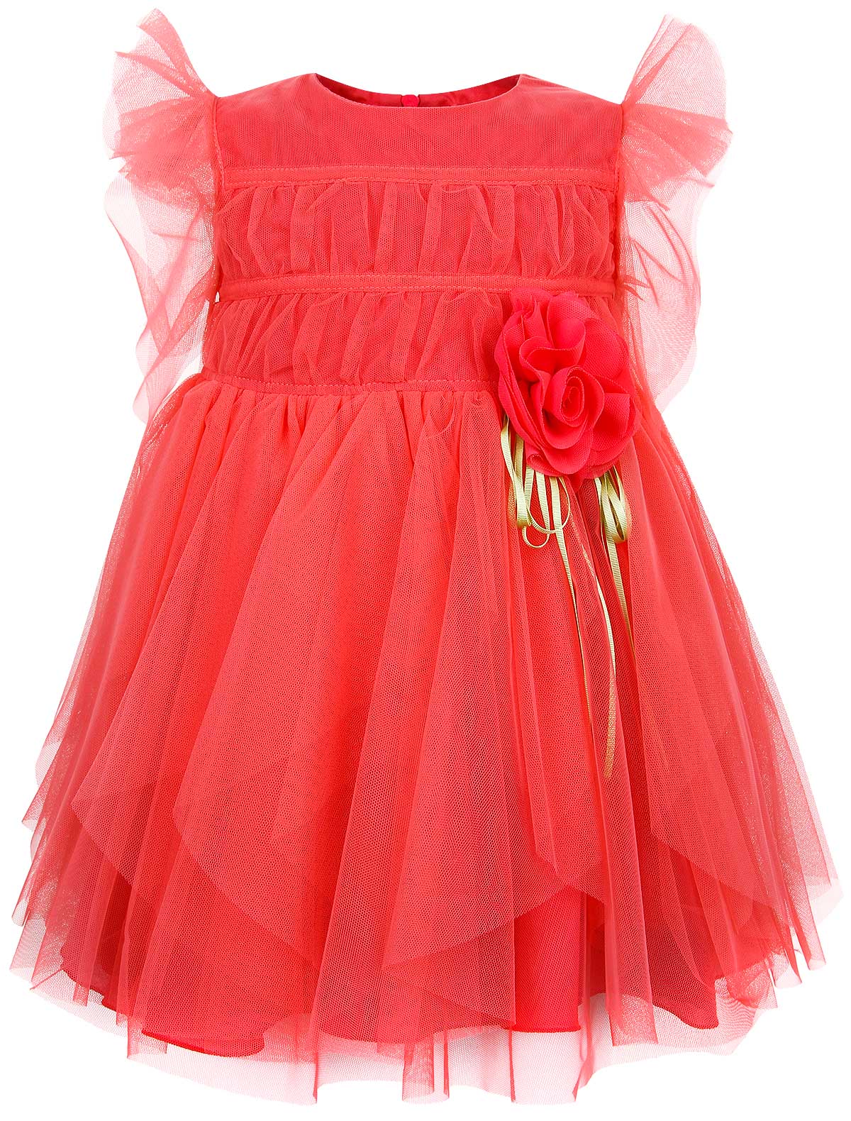 Красное платье с тюлем