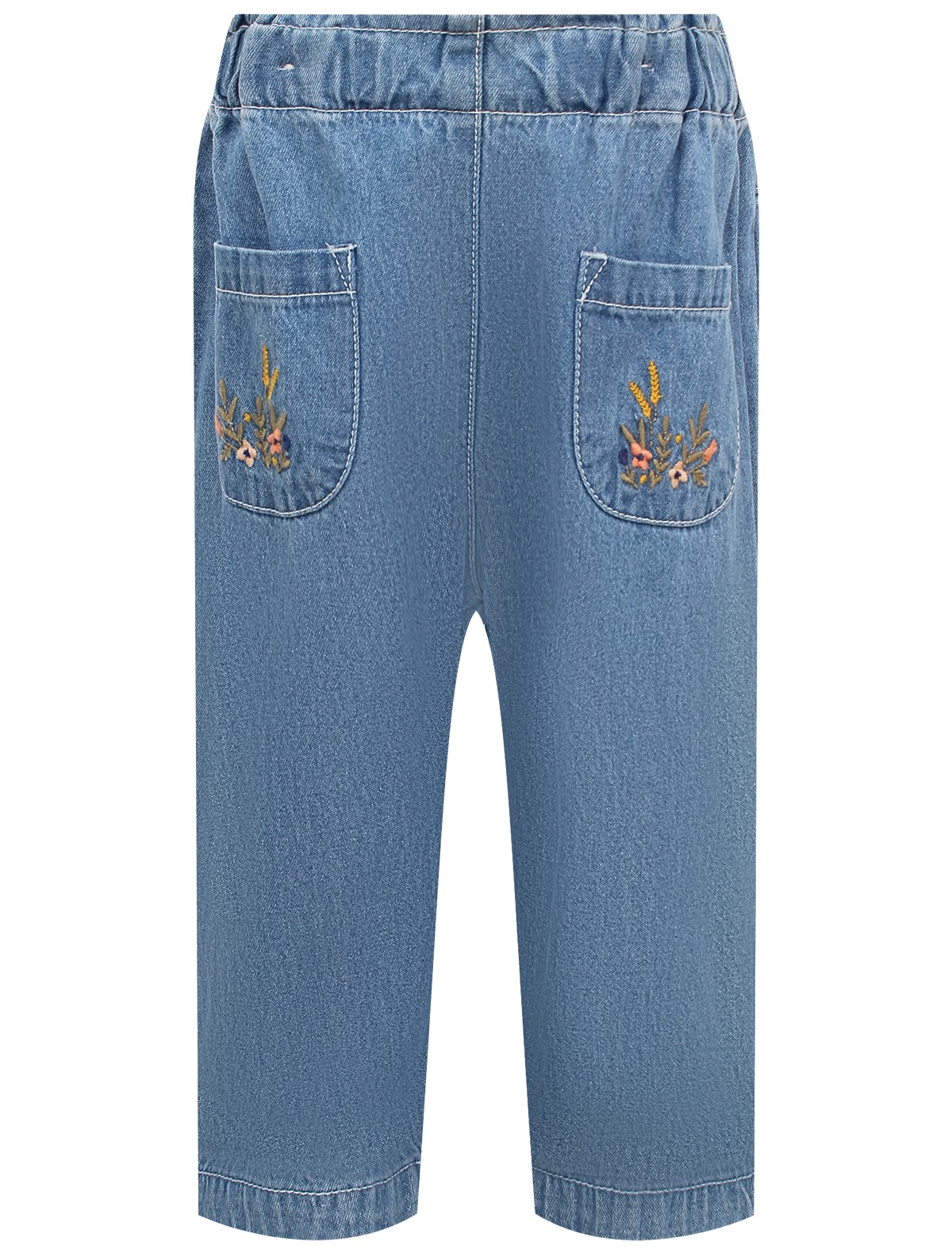 Джинсы с цветочной вышивкой