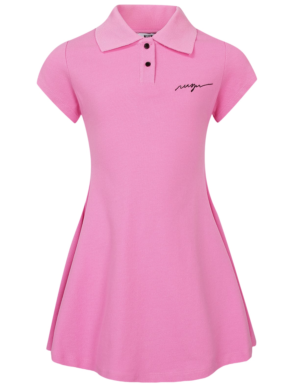 Розовое платье с воротником-поло