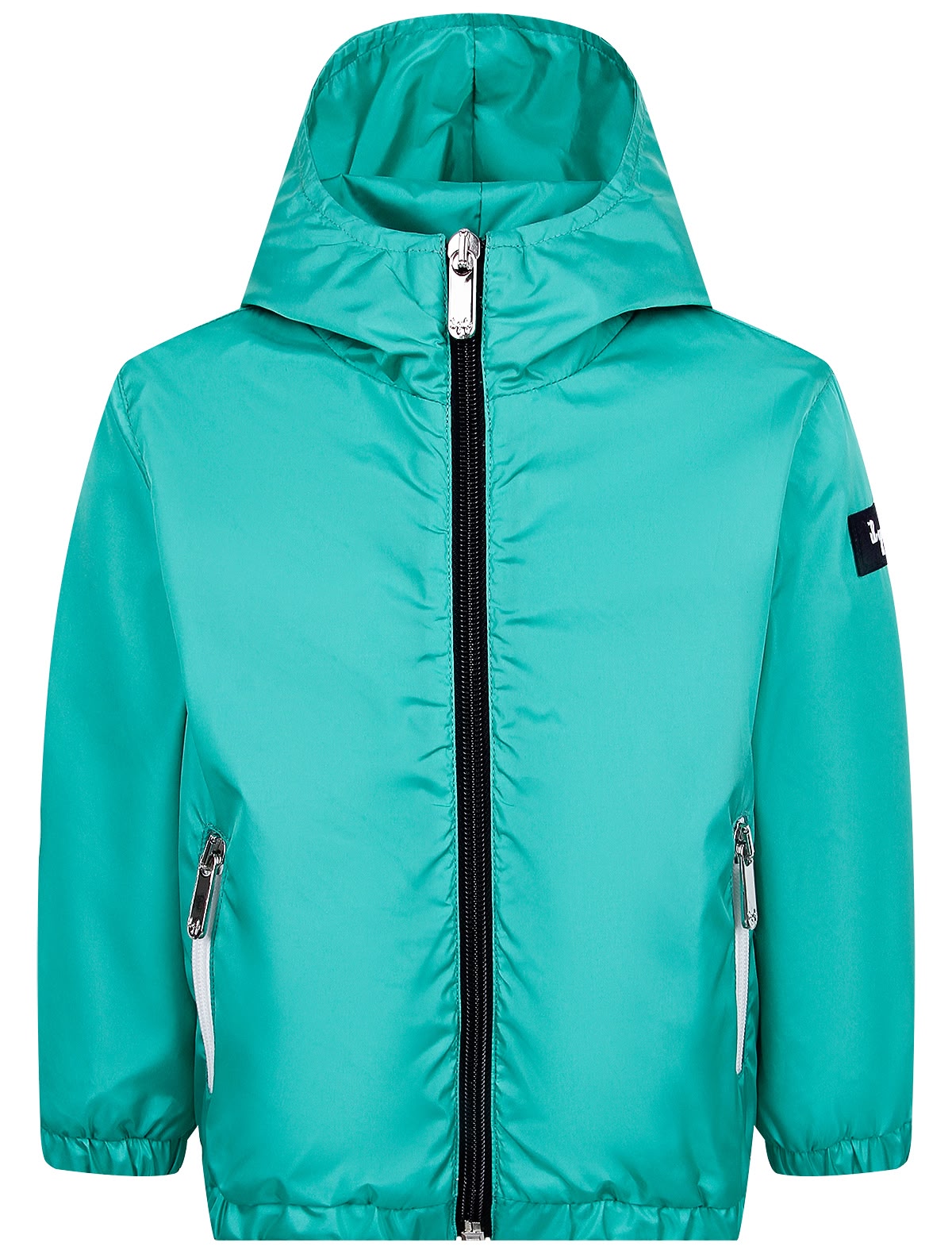 Зелёная куртка с капюшоном и нашивкой логотипа