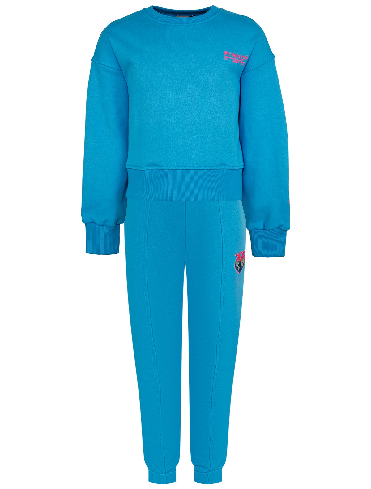 Голубой спортивный костюм из свитшота и брюк