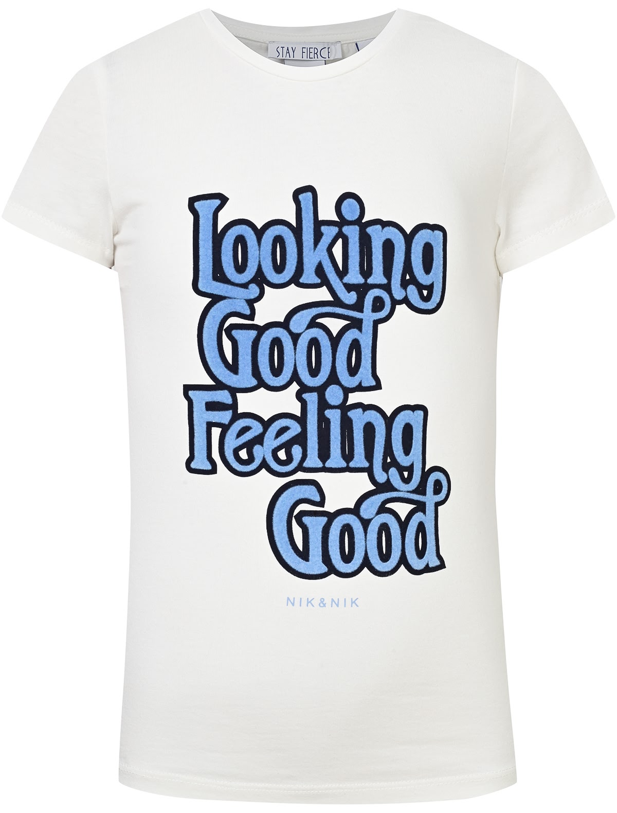 Хлопковая футболка с принтом "Looking Good Feeling Good"