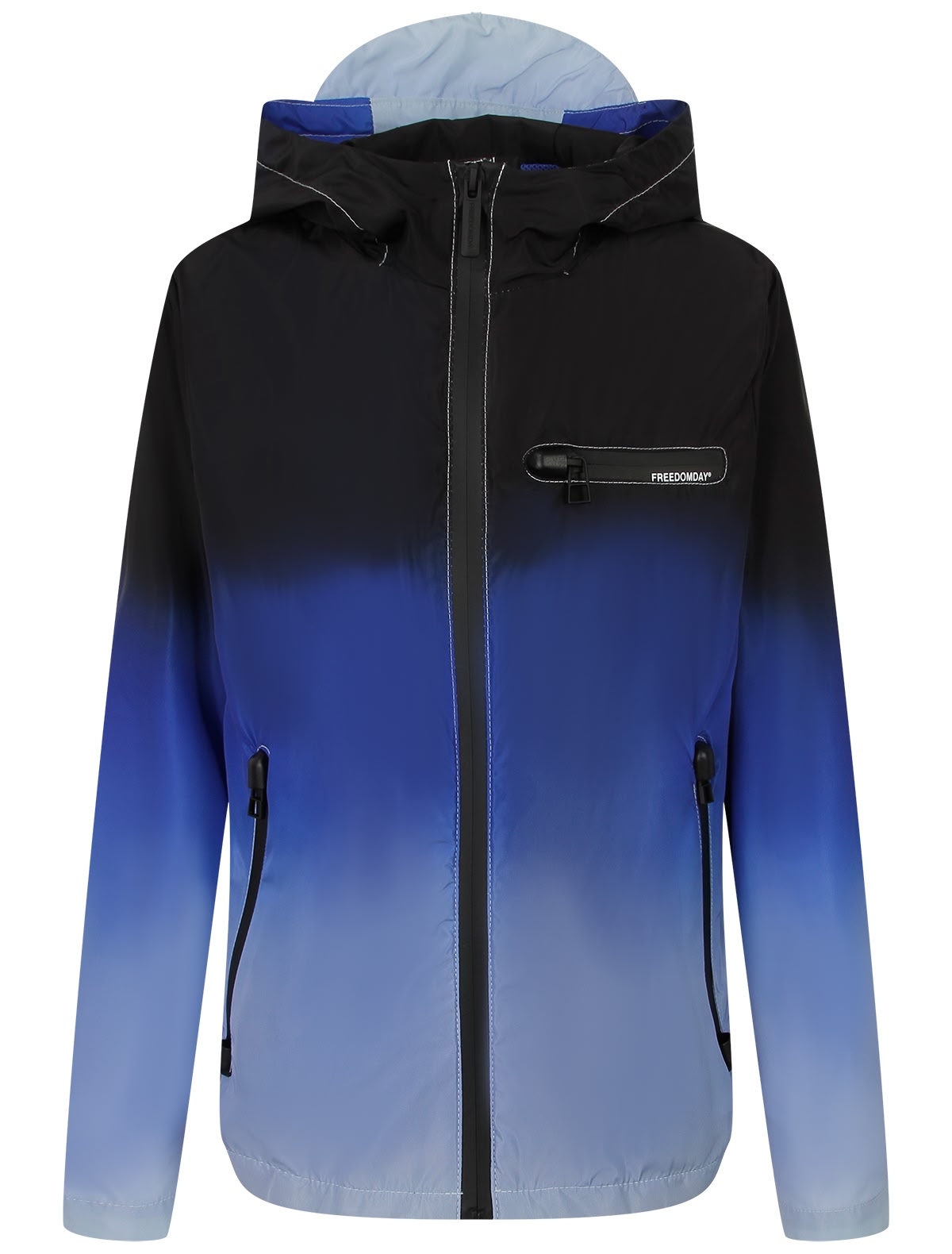 Синяя ветровка с градиентным принтом