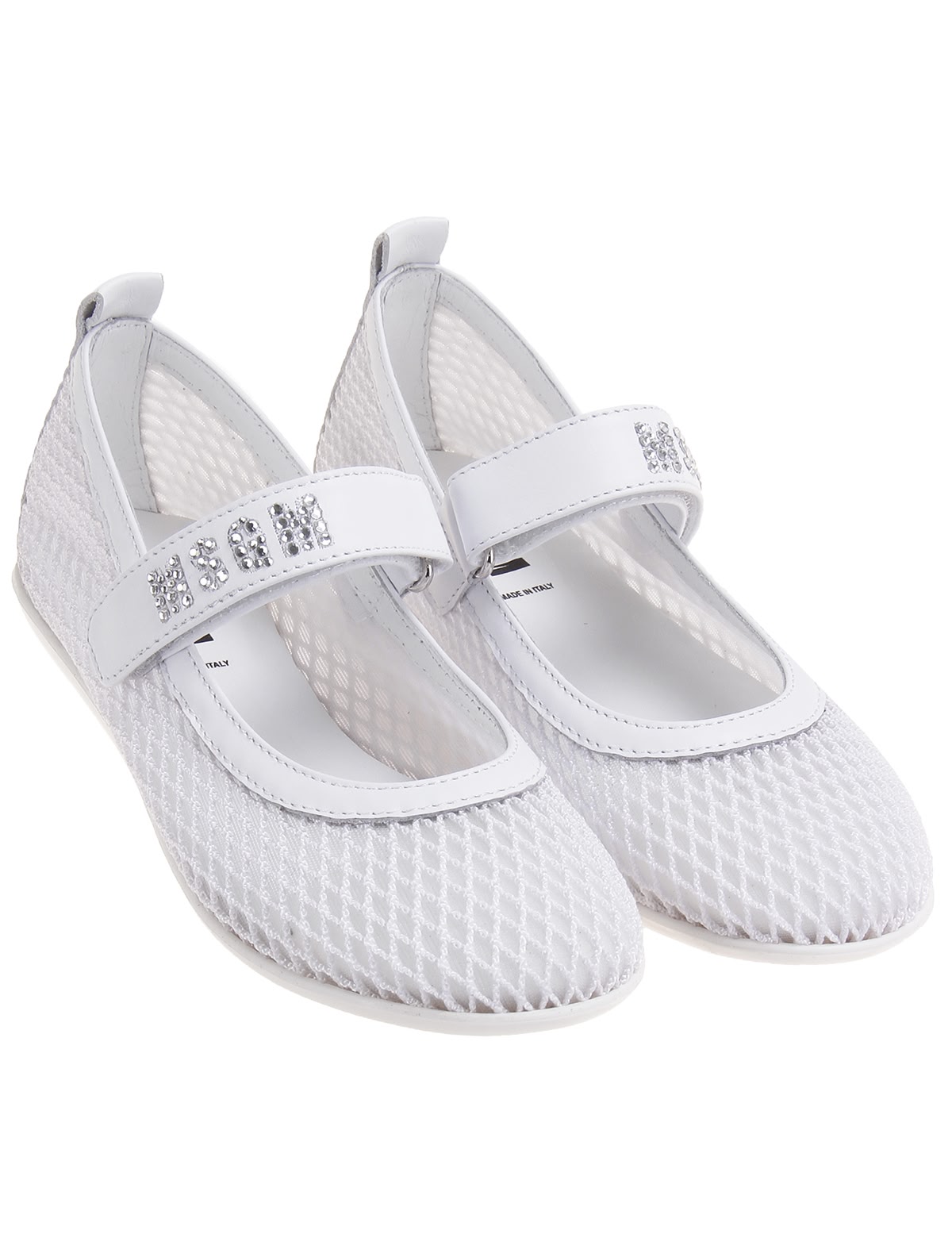 Балетки с серебристым логотипом