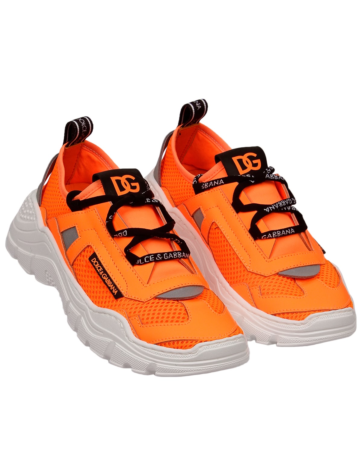 оранжевые Кроссовки на массивной подошве