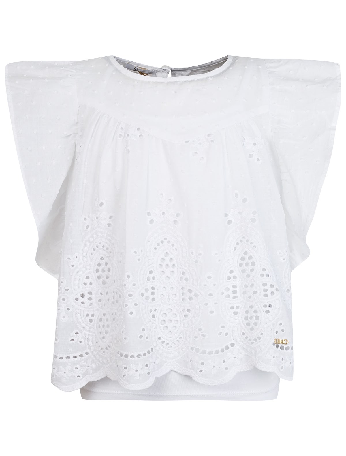 Двухслойный топ с рукавами-оборками