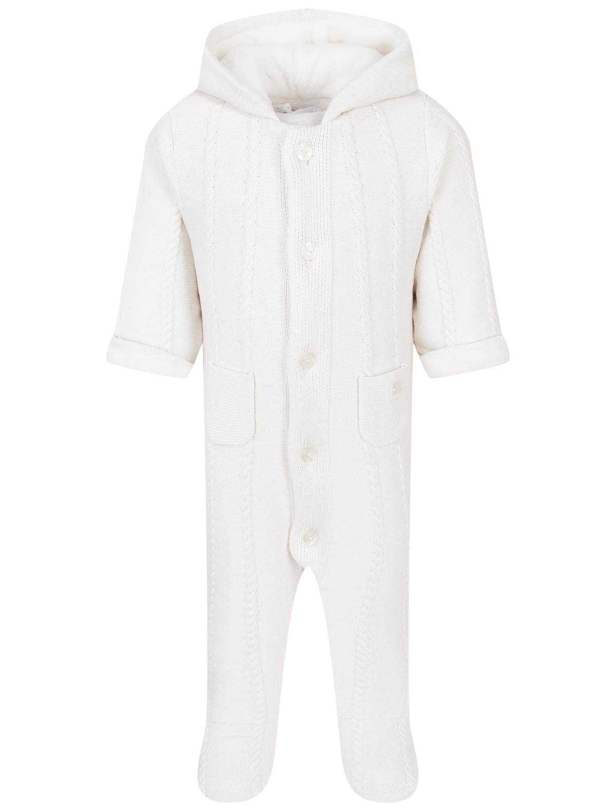 Белый утепленный комбинезон