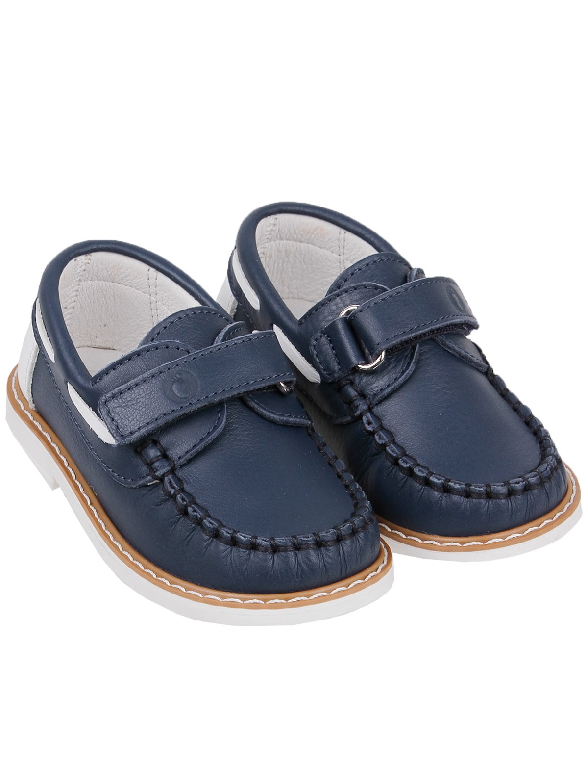 Синие кожаные лоферы