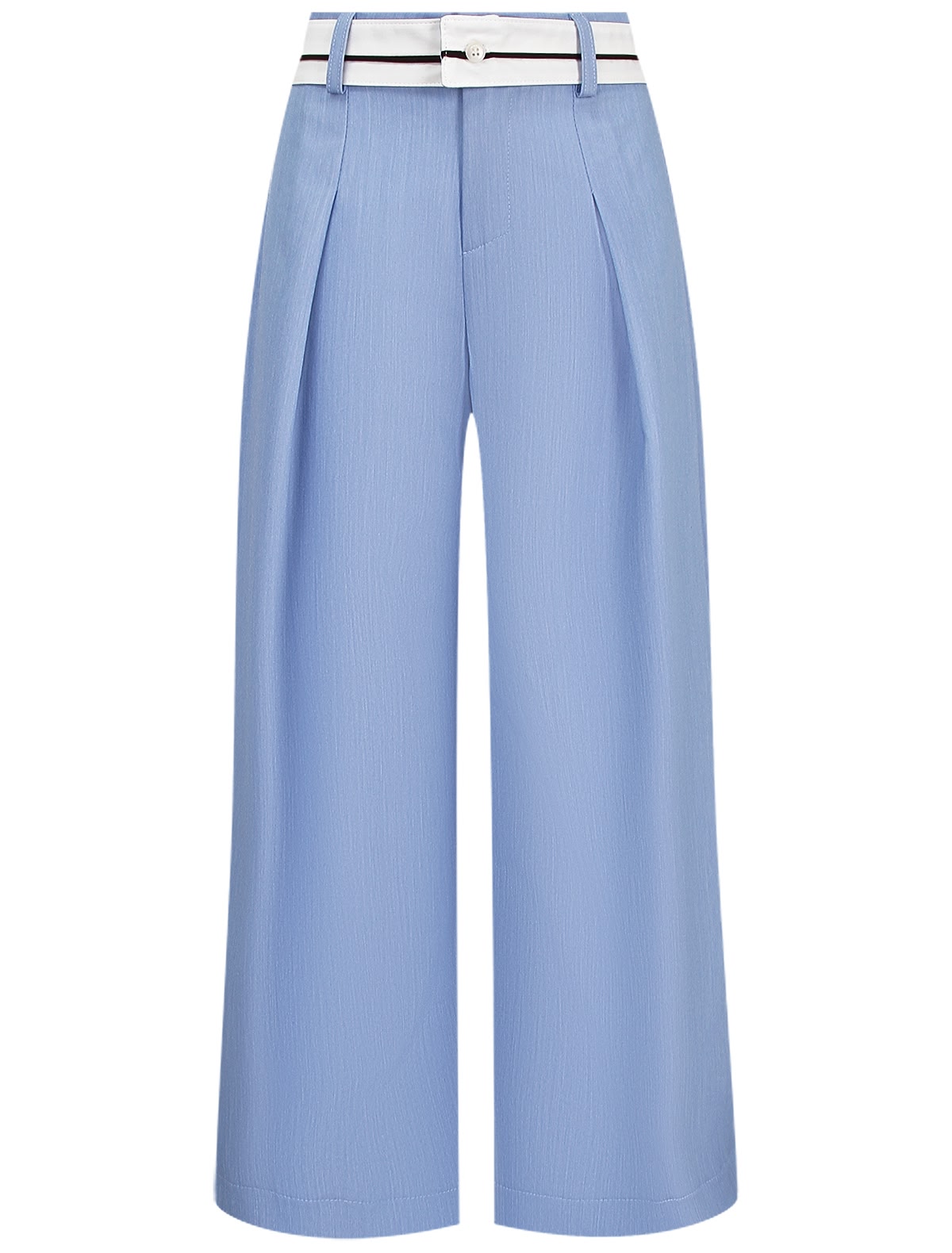 Голубые брюки с поясом