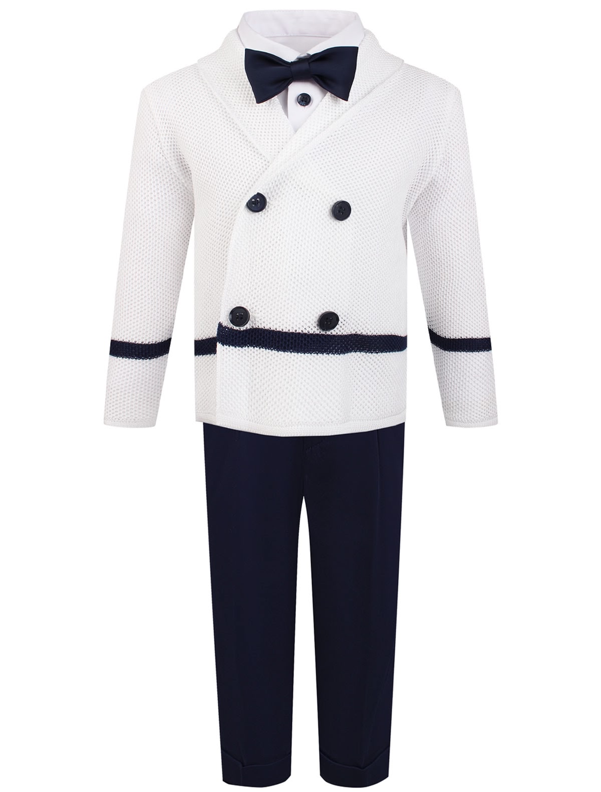 Комплект из кардигана, рубашки, брюк и бабочки