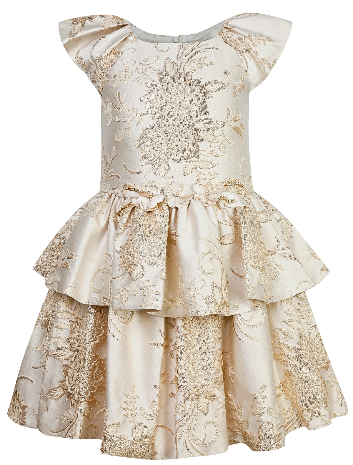 Платье с вышивкой и объёмной аппликацией