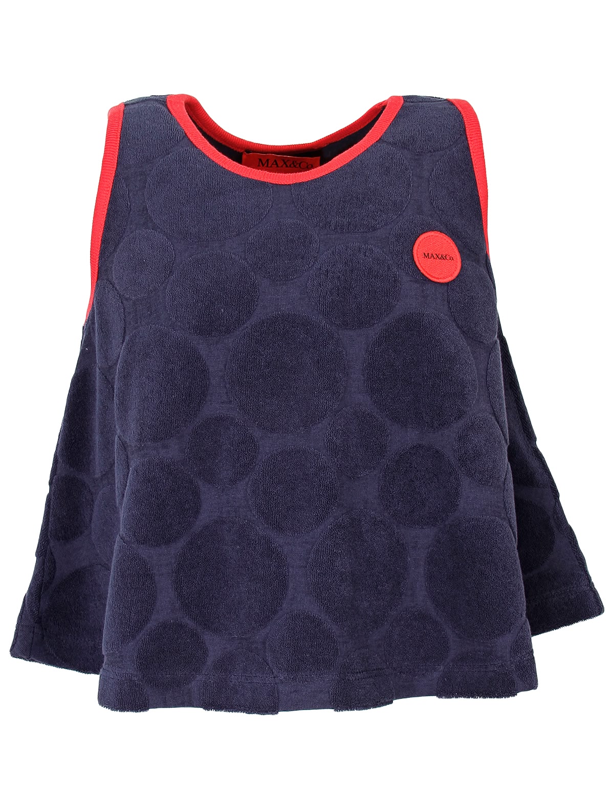 Синий топ с красным кантом