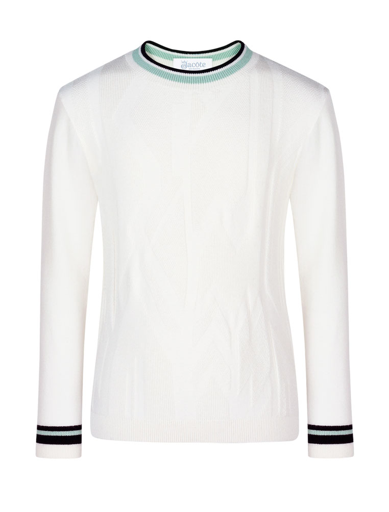 Джемпер с акцентым воротом и манжетами