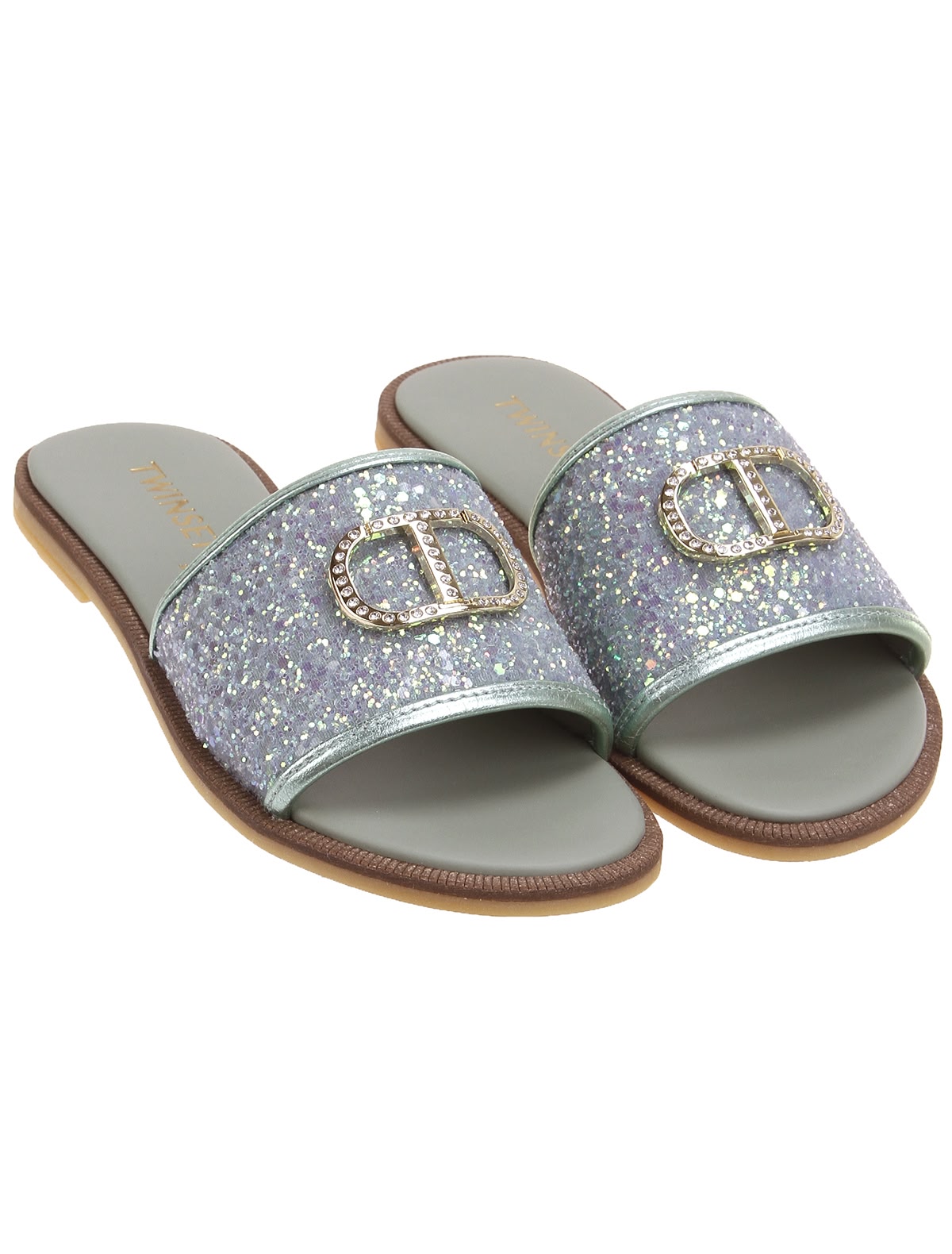 Шлепанцы с глиттером