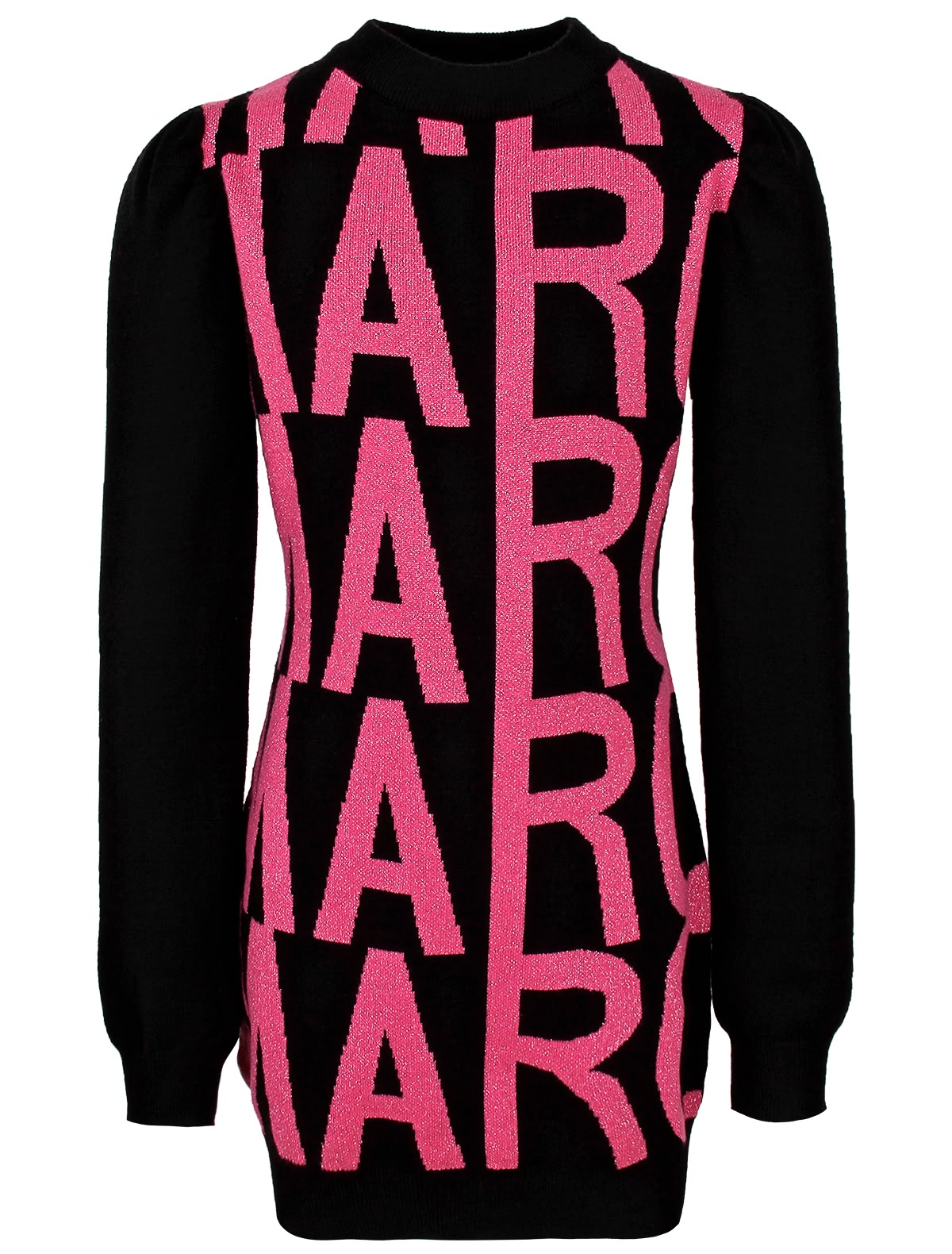 Чёрно-розовое платье-свитер