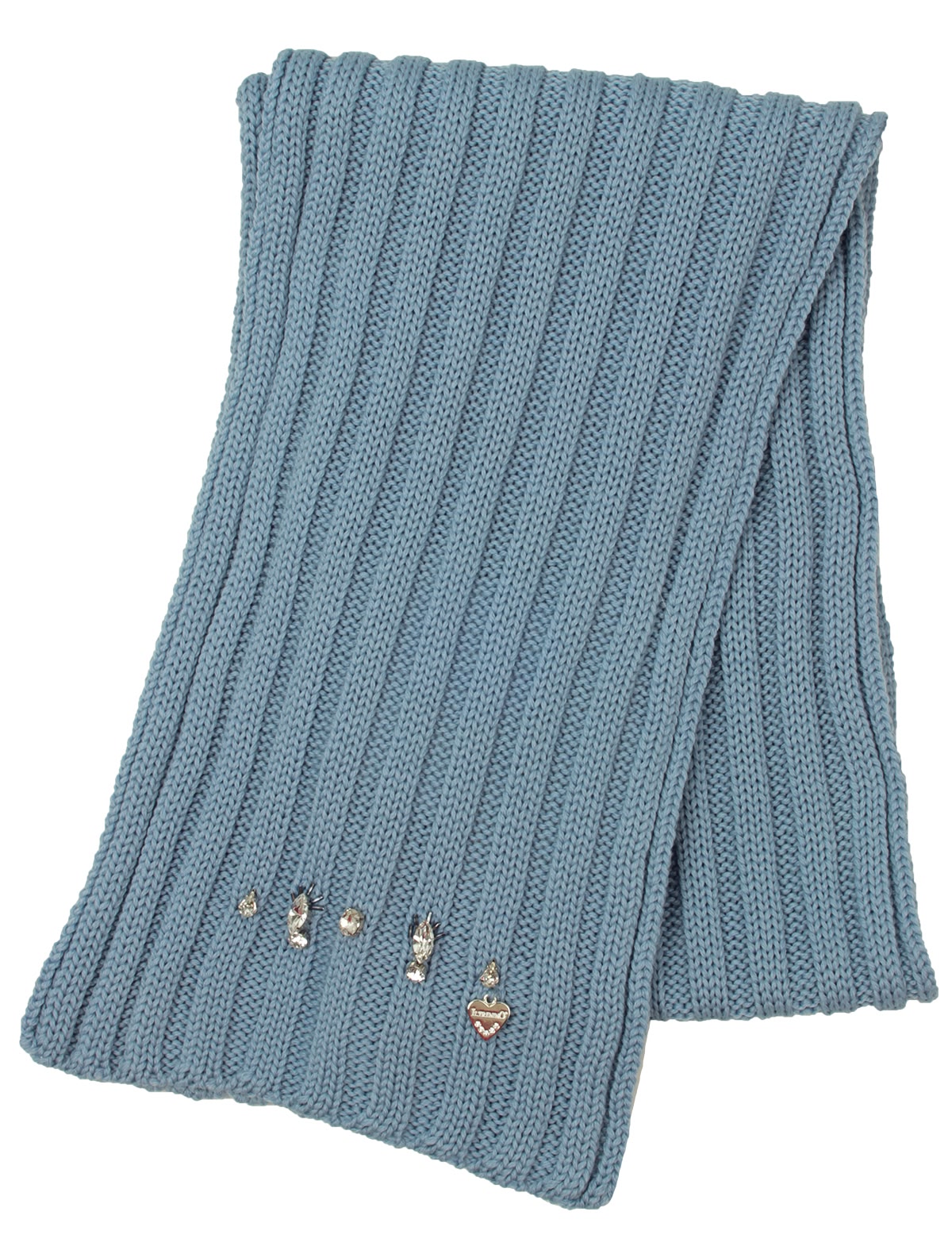 синий Шарф в рубчик