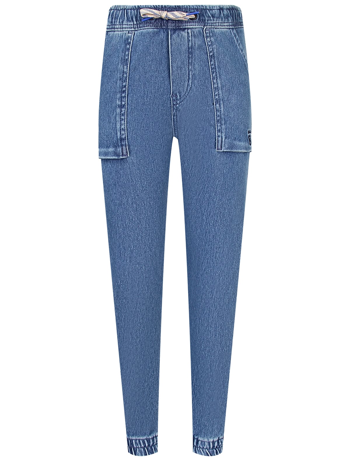 Синие зауженные брюки