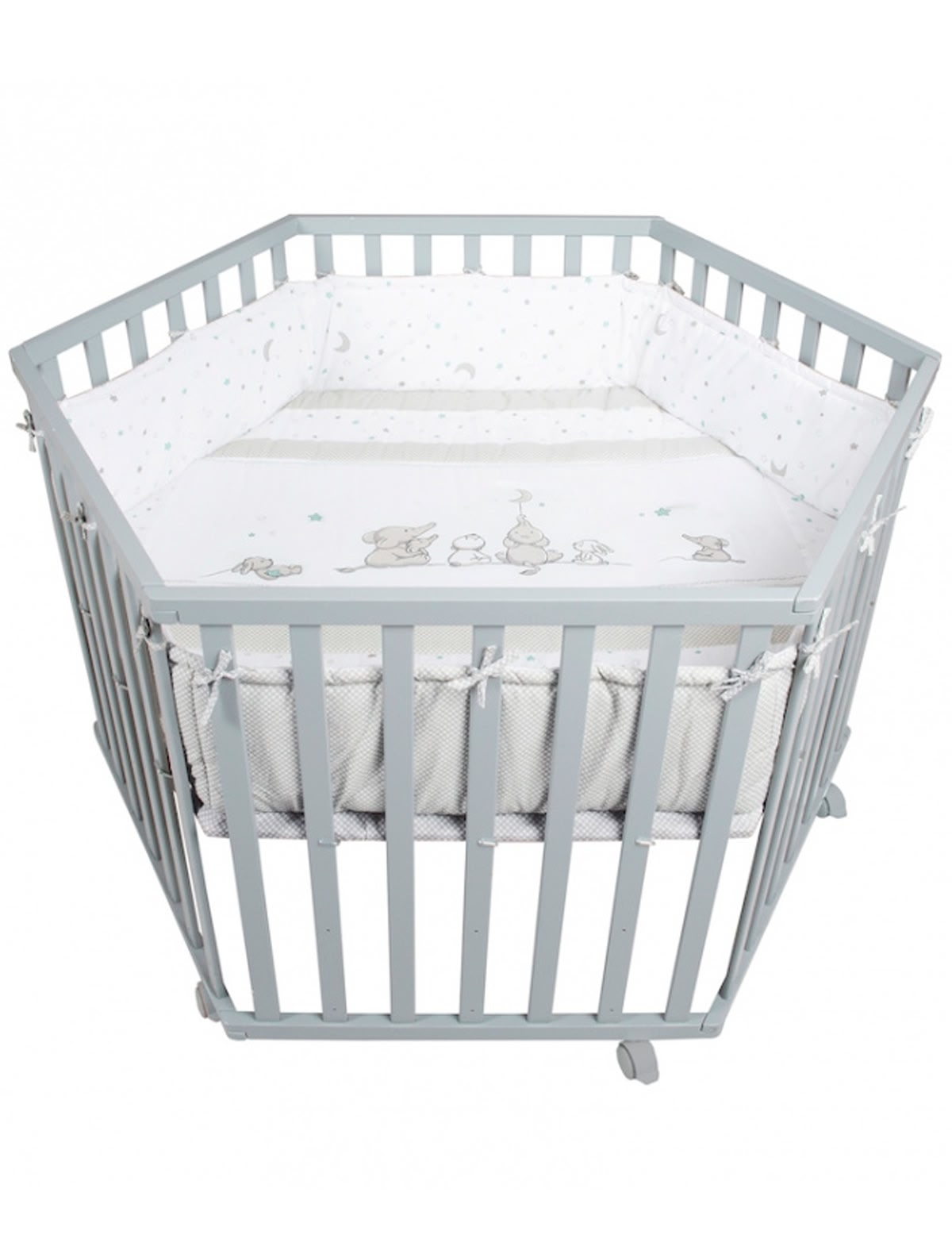 Детский шестиугольный манеж с бампером Star Magic