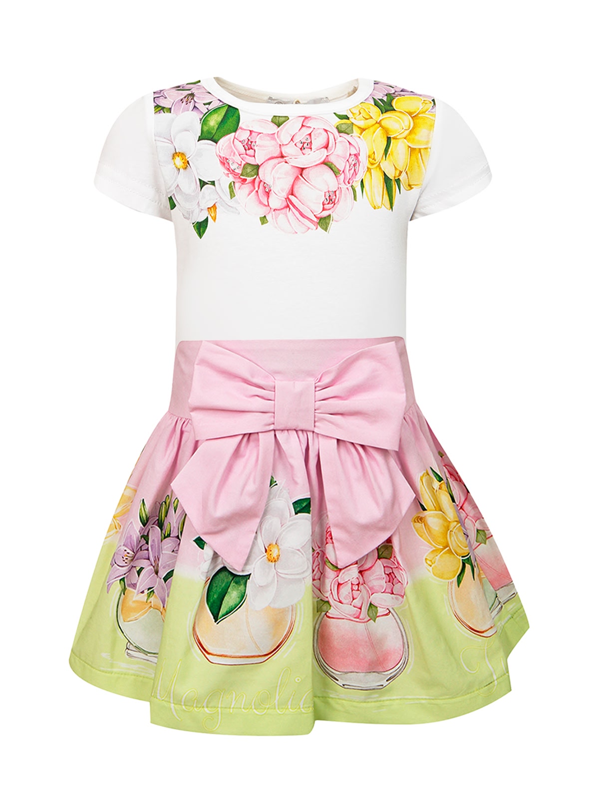 Комплект из футболки и юбки с цветочным принтом