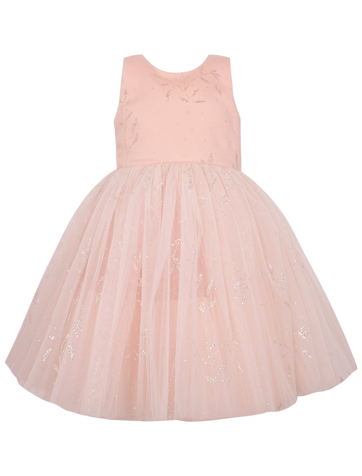 Пудровое платье с воздушной юбкой