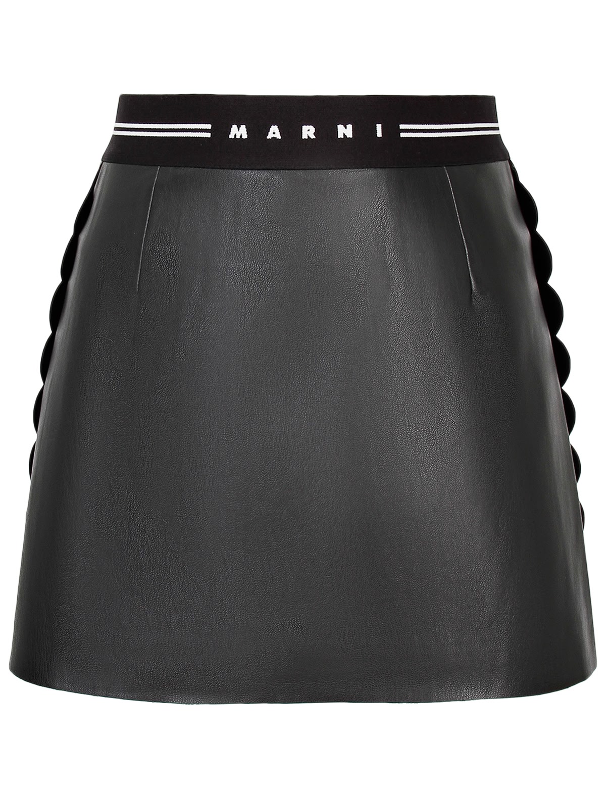 Чёрная юбка из экокожи