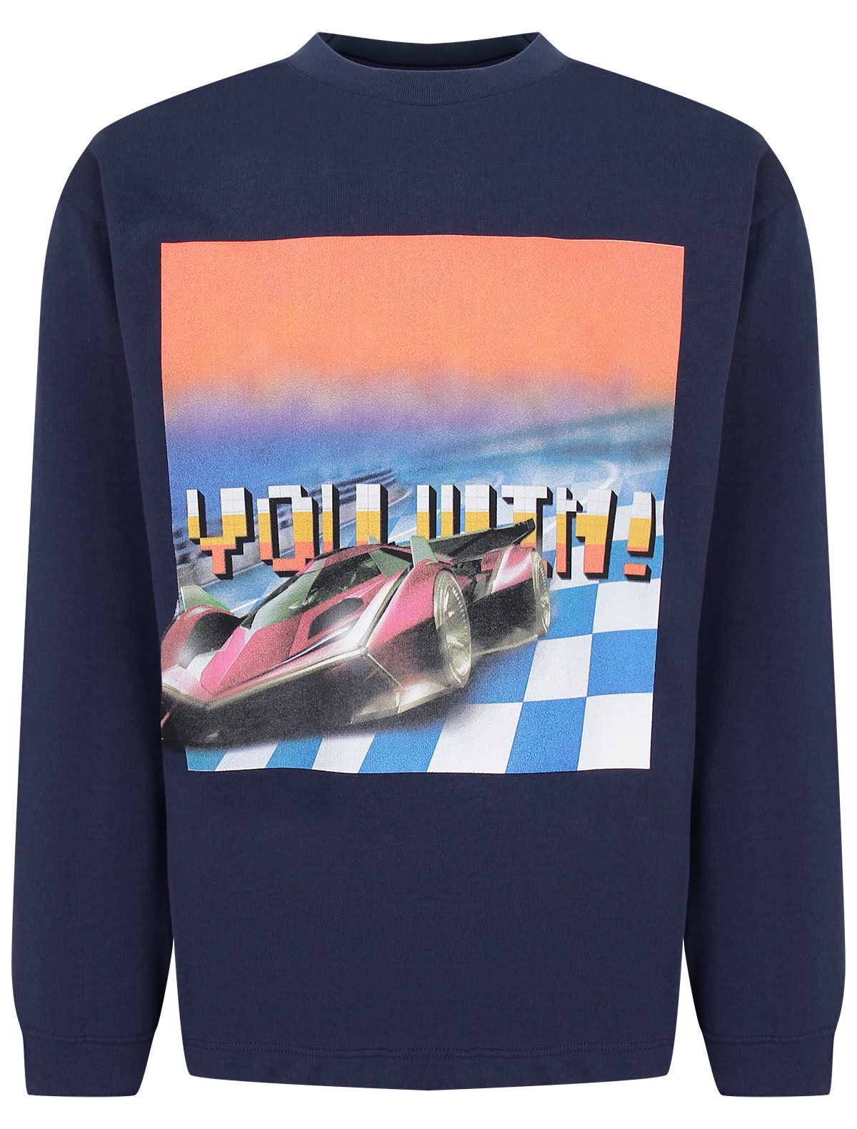 Лонгслив с принтом гонки