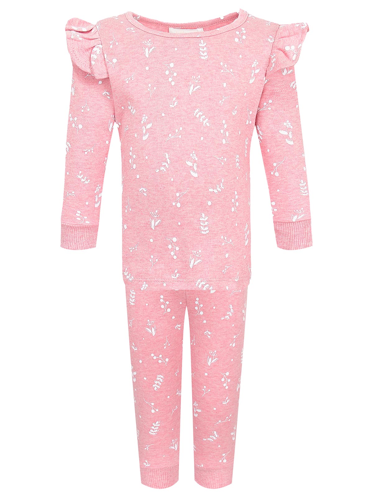 Розовый комплект из брюк и лонгслива