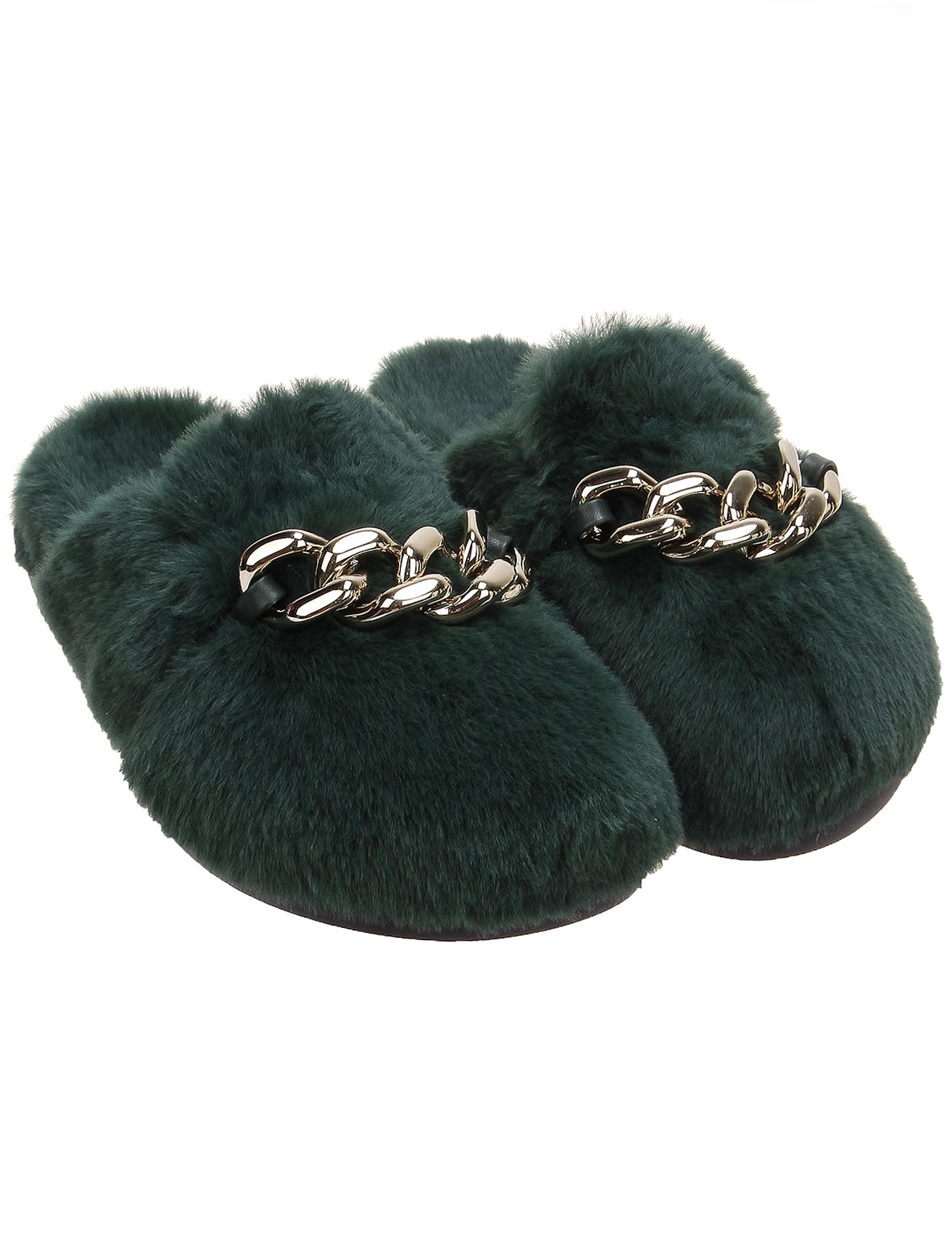 Зелёные мюли из экомеха