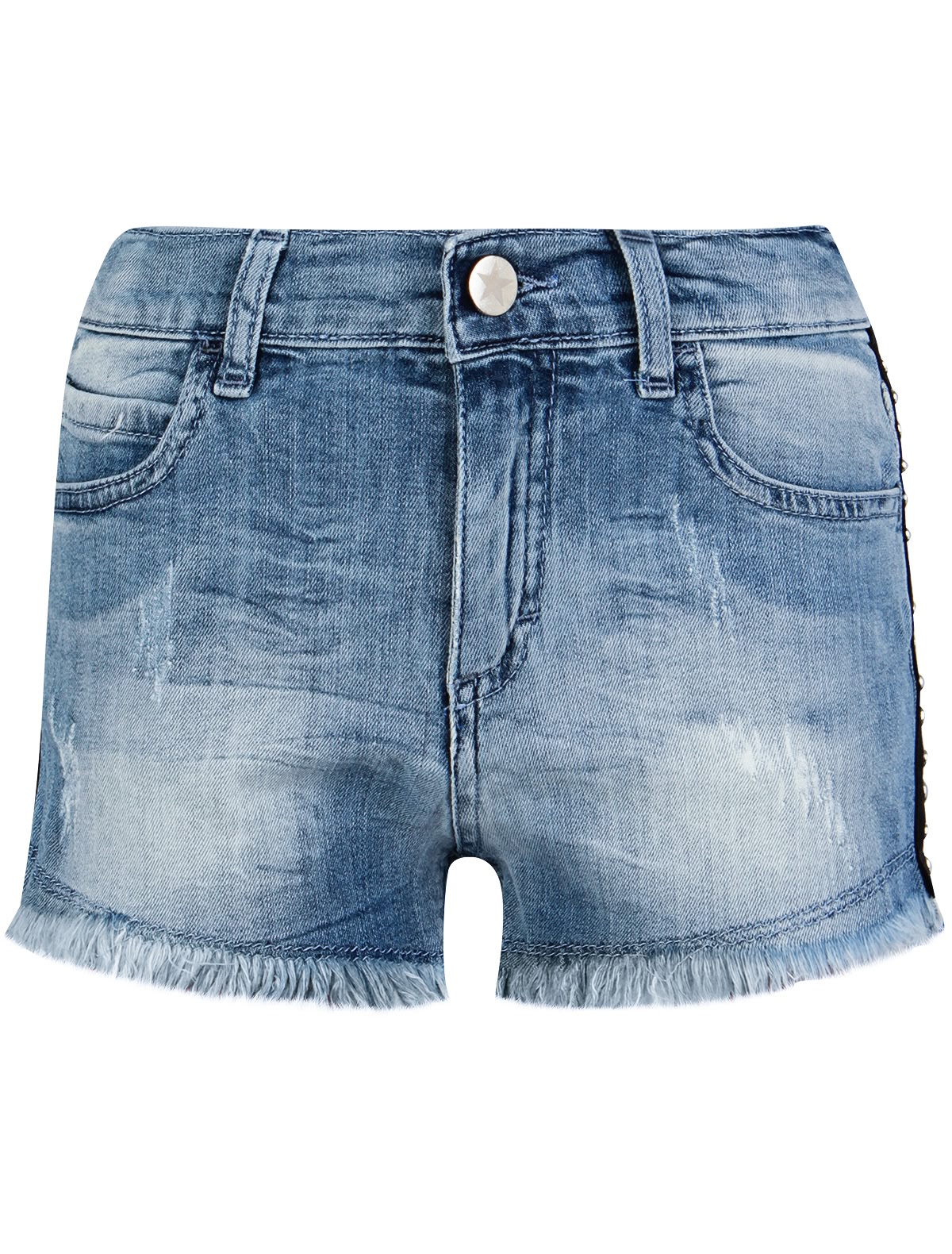 Джинсовые шорты с лампасами