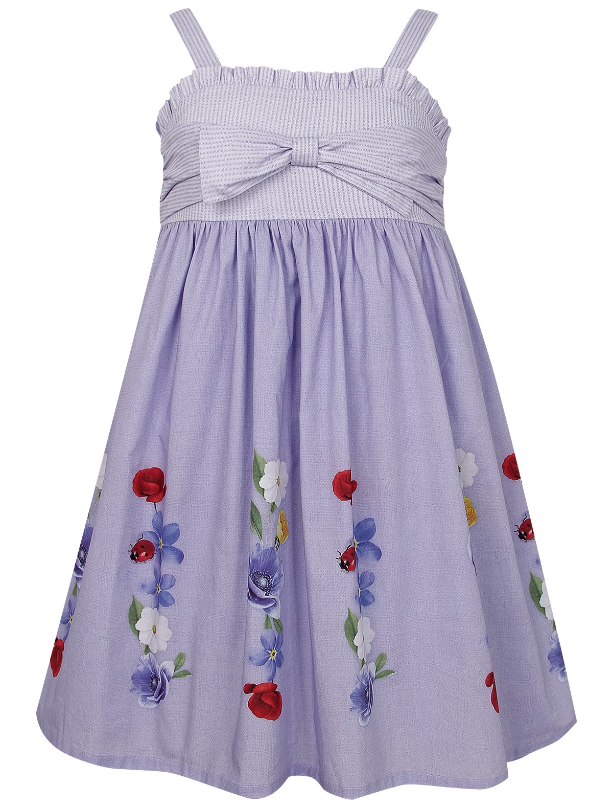 Сиреневое платье с цветочным принтом